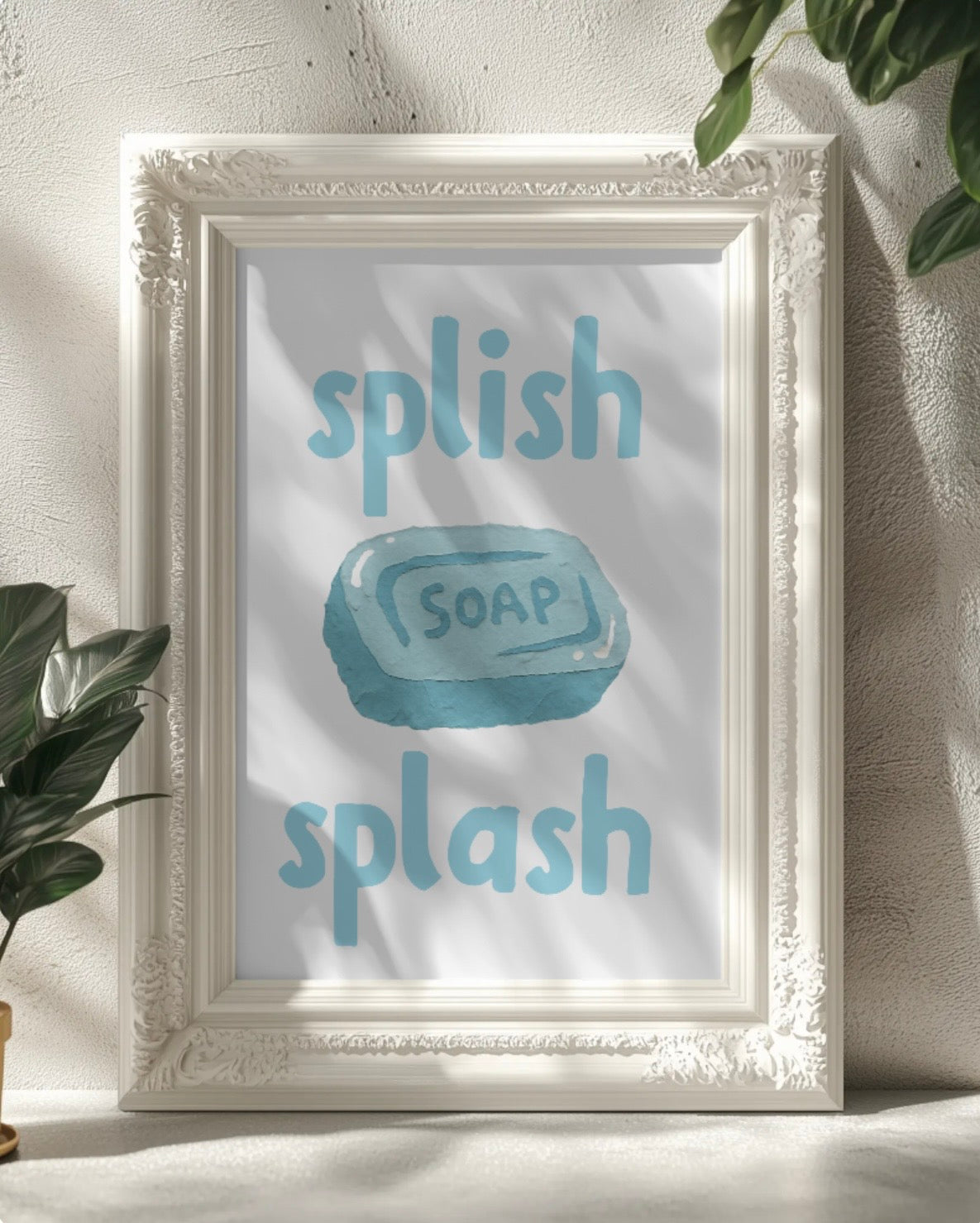 Splish Splash Wall Art Printable | Cute Print | Bathroom Home Decor | Digital Download A4 and A5
