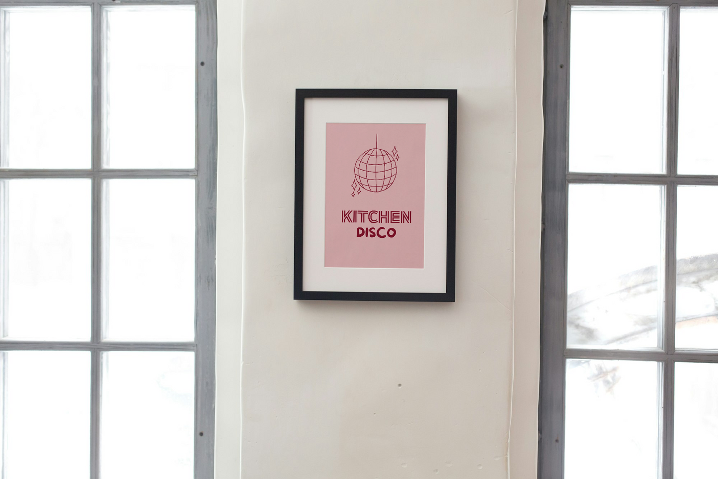 Kitchen Disco Wall Art Printable | Pink Kitchen Print | Girly Home Decor | Digital Download A4 and A5
