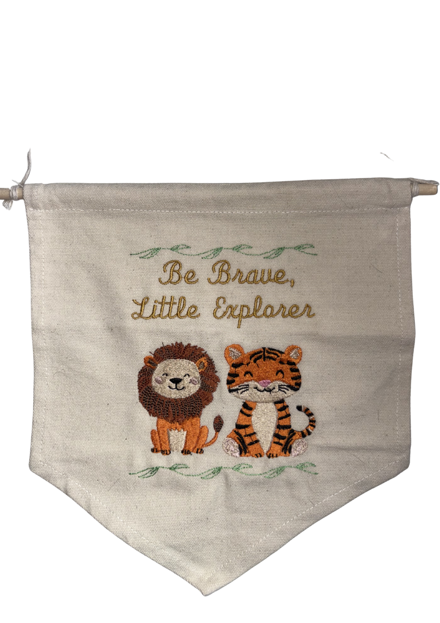 Lion and Tiger Be Brave Little Explorer Design Wall Banner Room Decor Nursery