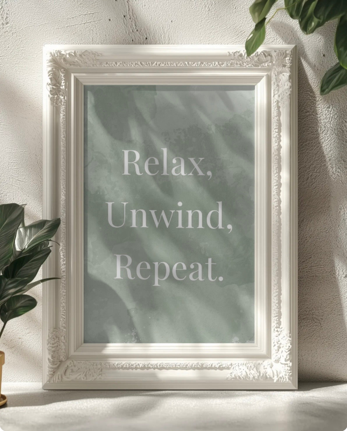Relax, Unwind Repeat Wall Art Printable | Cute Print | Home Decor | Digital Download A4 and A5