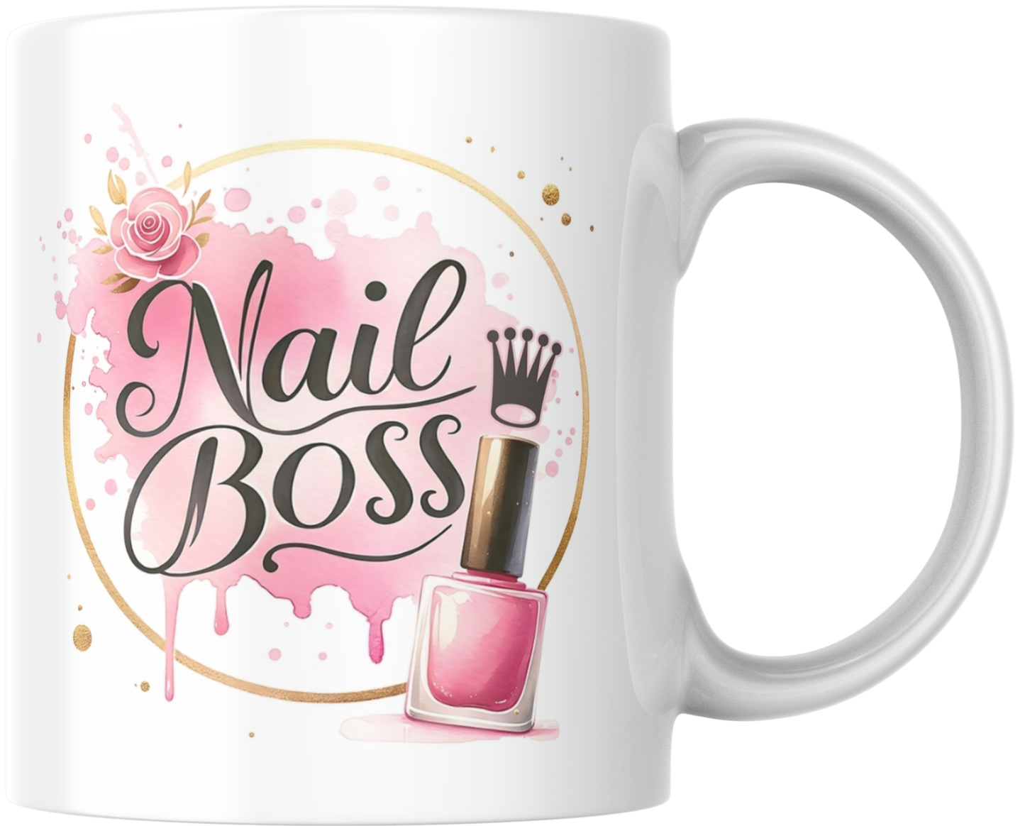 Nail Boss Mug – Pink Glam Nail Tech Coffee Cup