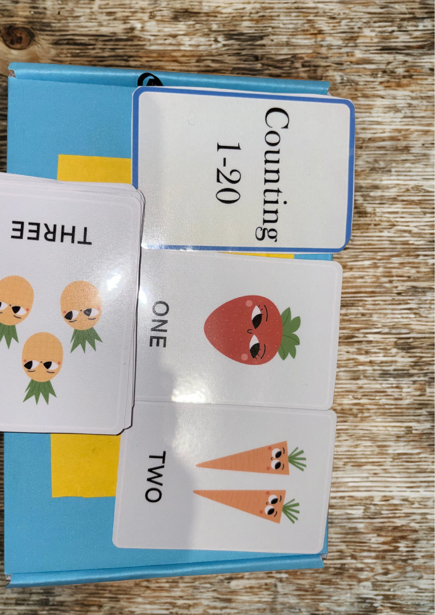 Toddler Flash Card Learning Box | Alphabet & Numbers 1–20 | Rainbow and Animal Cards | Includes Stickers