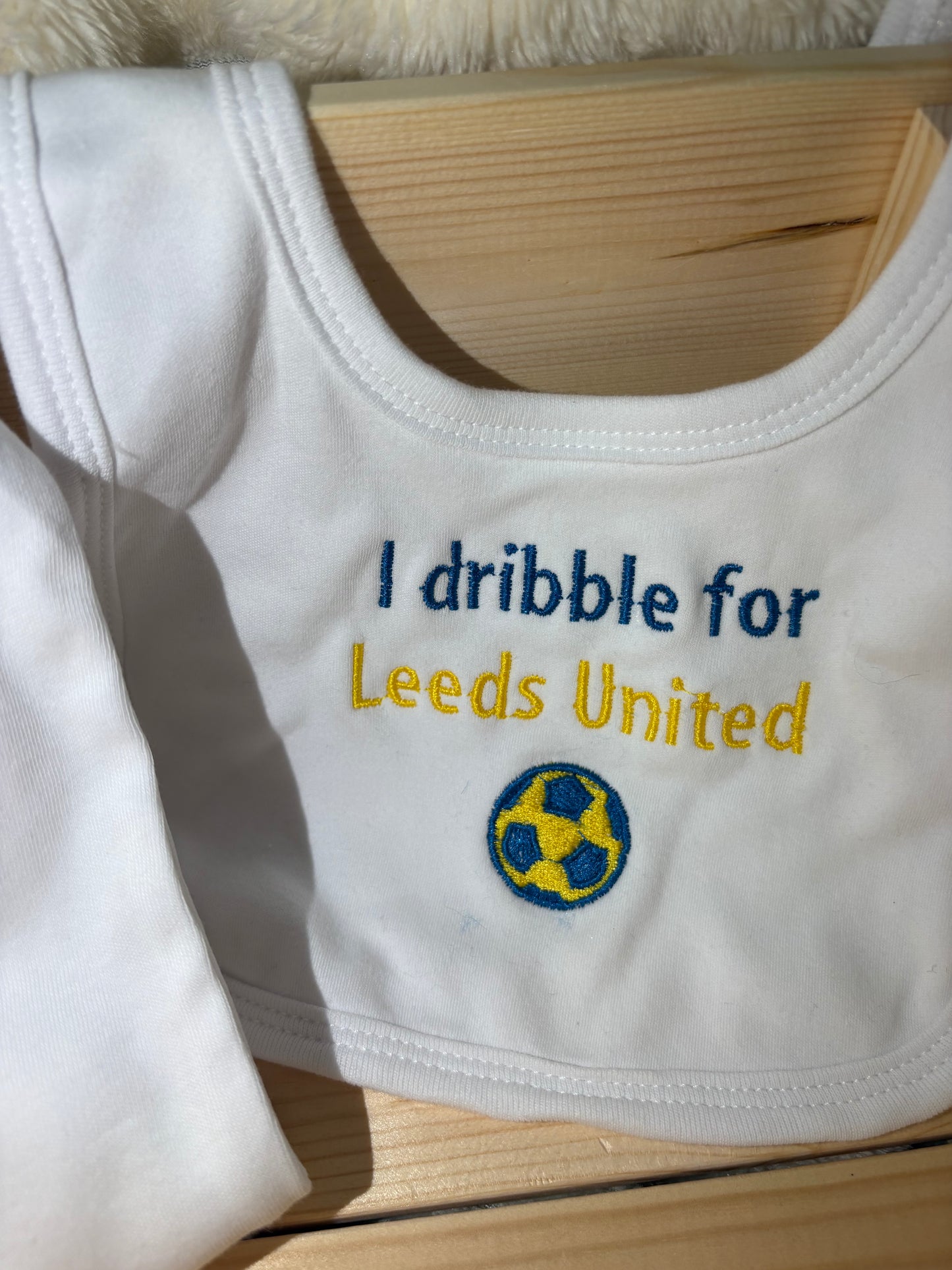 Leeds United Baby Grow and Bib Set