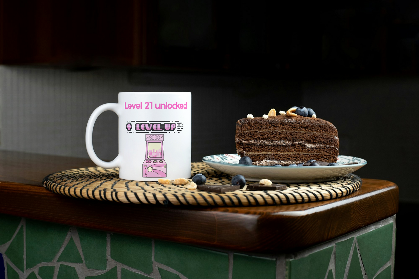 Pink Level 21 Unlocked Mug - 21st Birthday Gift