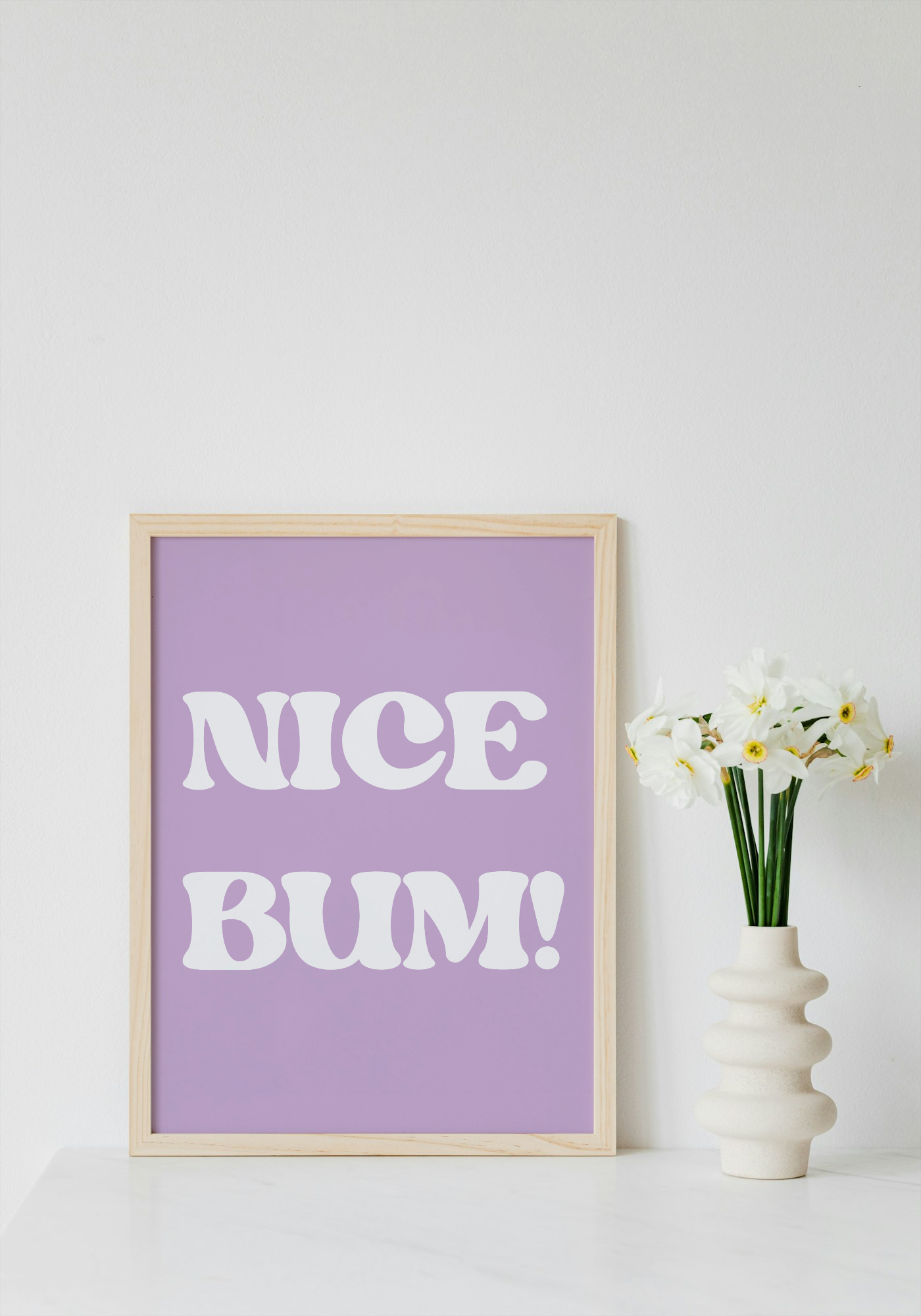 Nice Bum! Wall Art Printable | Funny Print | Bathroom Home Decor | Digital Download A4 and A5