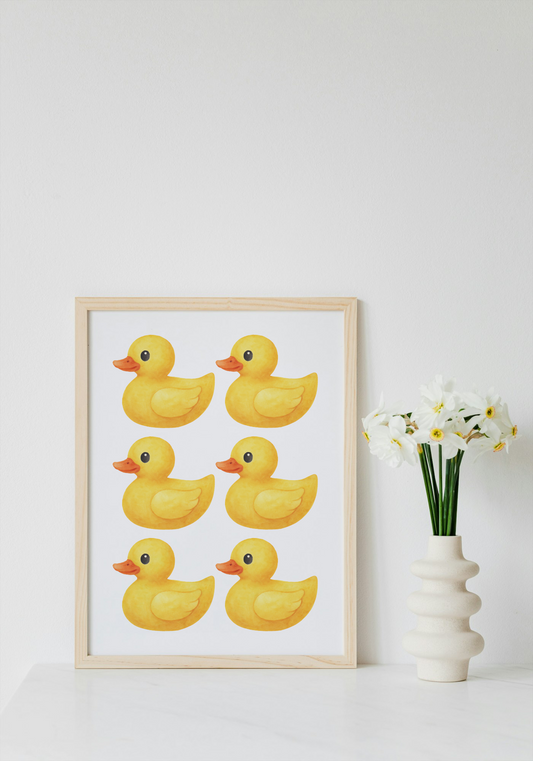 Rubber Ducks Wall Art Printable | Cute Print | Bathroom Home Decor | Digital Download A4 and A5