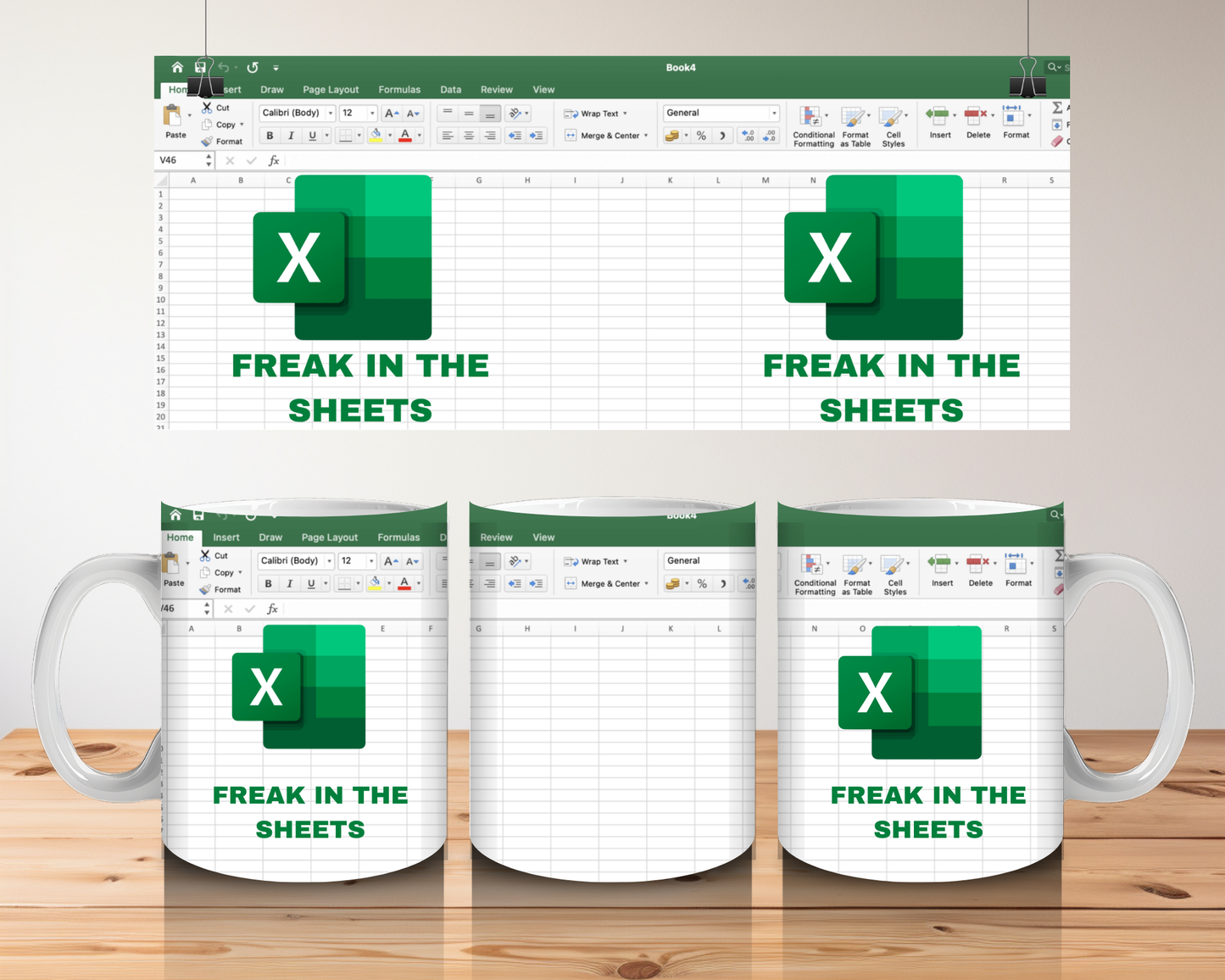 Funny Work Gift Excel Joke Freak in the Sheets Secret Santa Mug