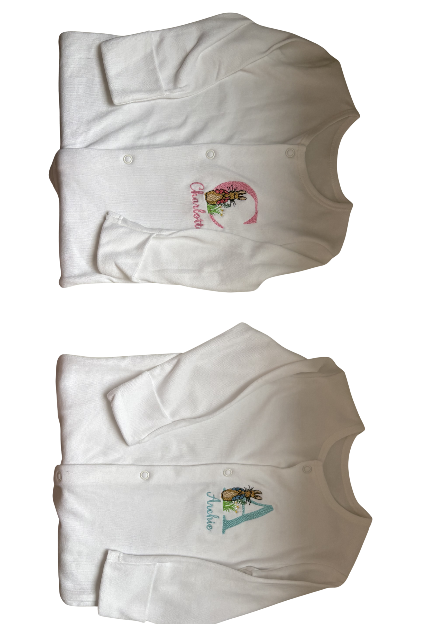 Peter Rabbit Personalised Sleepsuit- Pink or Blue