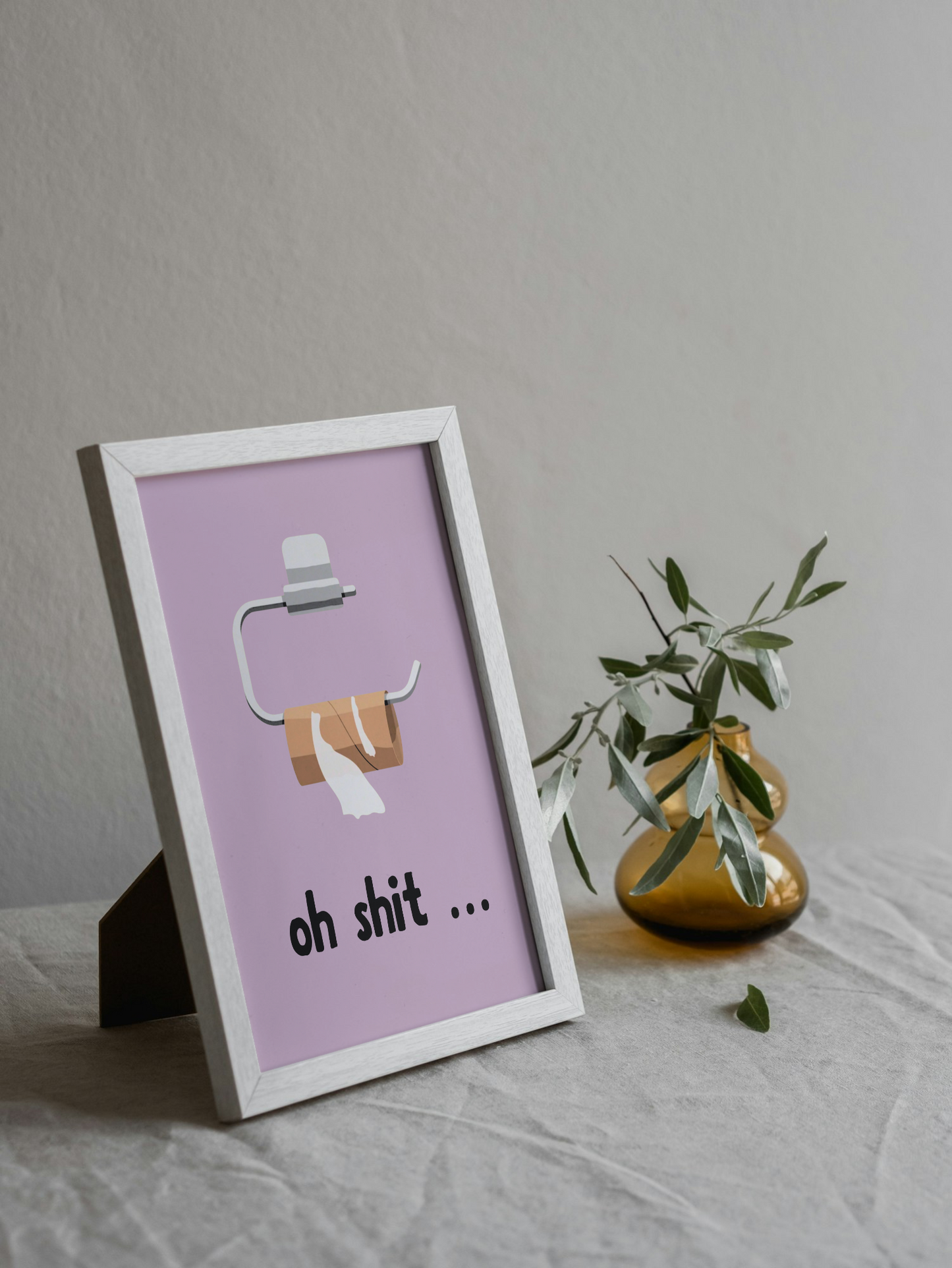 Oh Shit… Wall Art Printable | Funny Print | Bathroom Home Decor | Digital Download A4 and A5