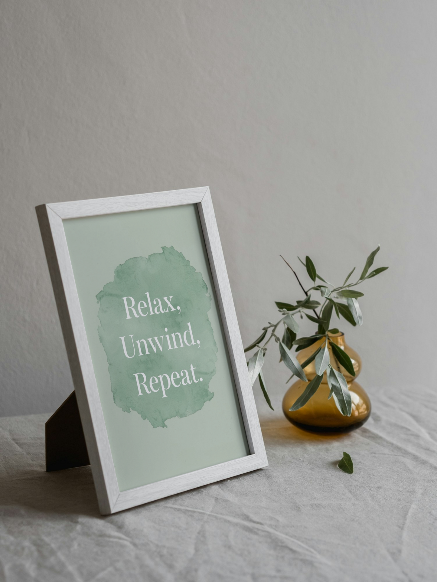 Relax, Unwind Repeat Watercolour Wall Art Printable | Cute Print | Home Decor | Digital Download A4 and A5