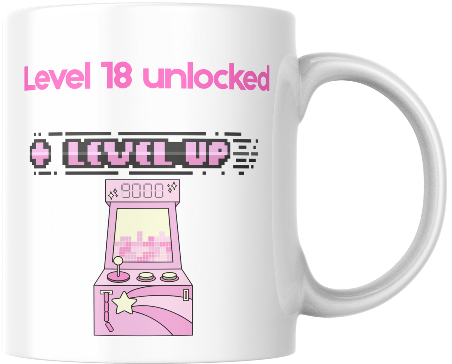 Pink Level 18 Unlocked Mug - 18th Birthday Gift