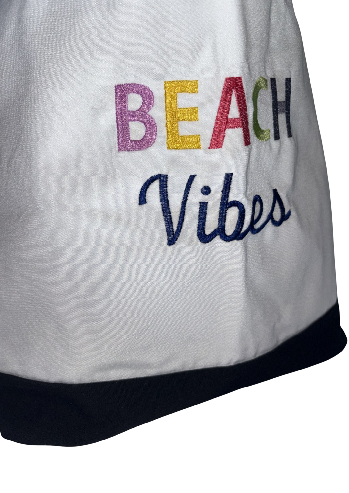 Beach Vibes Rainbow Tote Bag | Summer Vacation Accessory | Cute Beach Canvas Bag |  Two-Tone Beach Bag