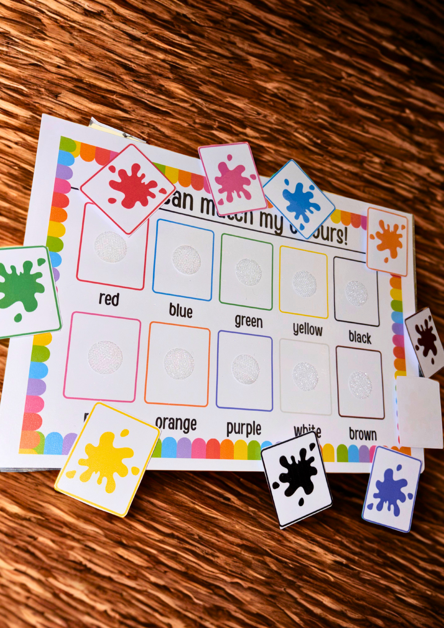 I Can Match My Colours Velcro Activity Mat | Colour Matching Learning Toy | Preschool Fine Motor Activity | Reusable Toddler Learning Mat