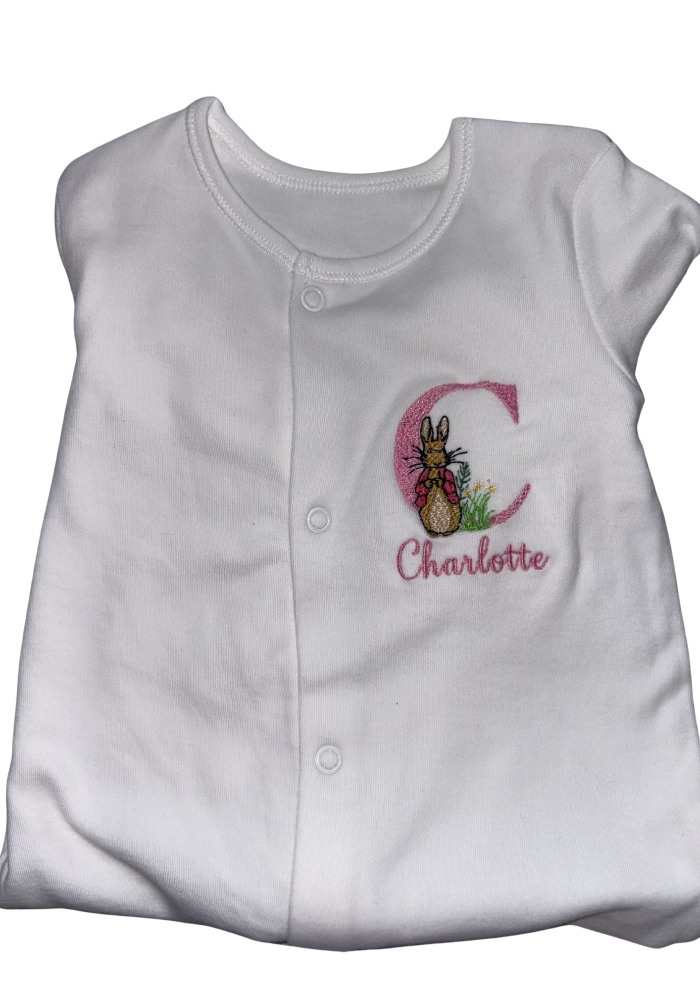 Peter Rabbit Personalised Sleepsuit- Pink or Blue