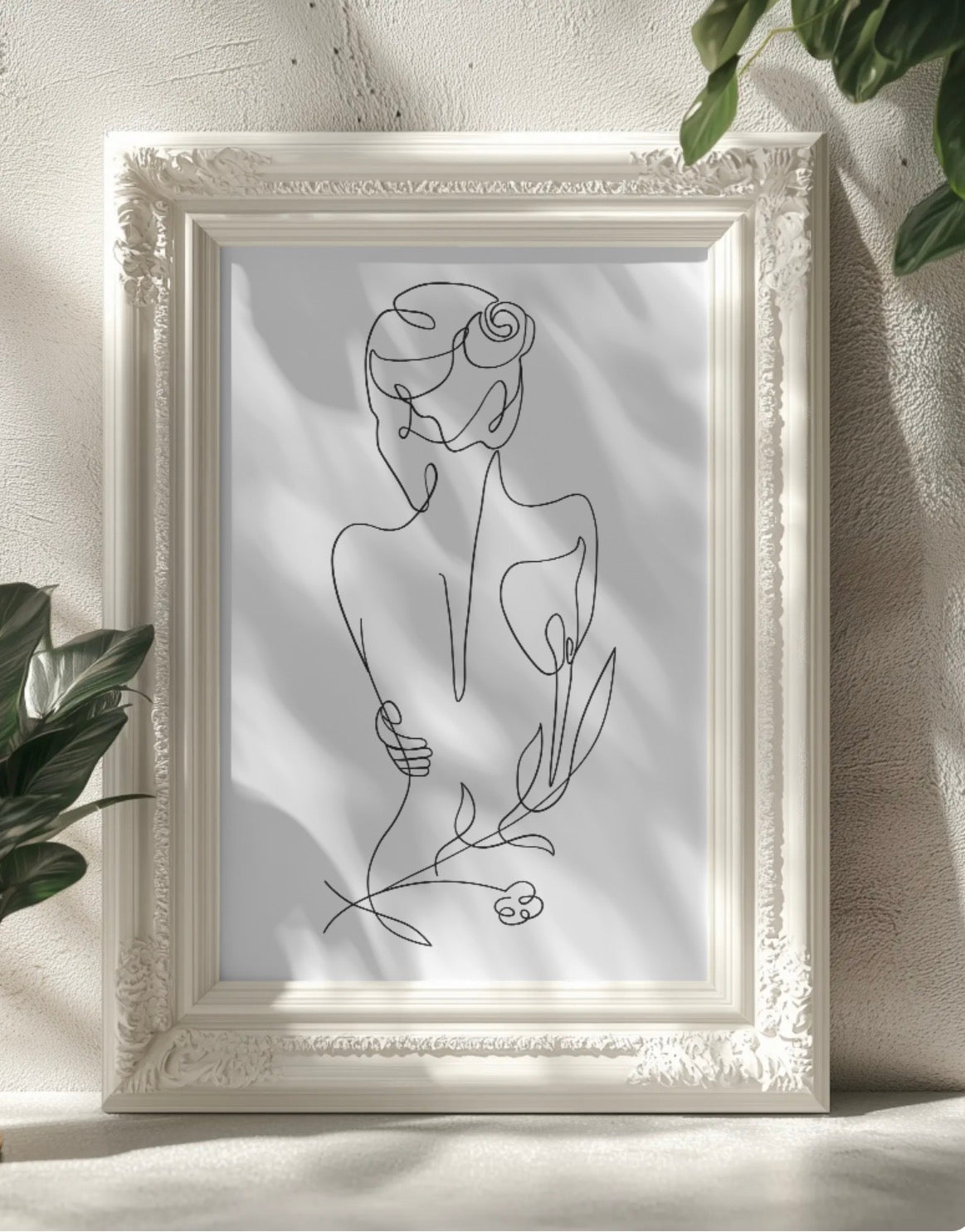 Fine Line Female Body Outline Wall Art Printable | Cute Print | Home Decor | Digital Download A4 and A5