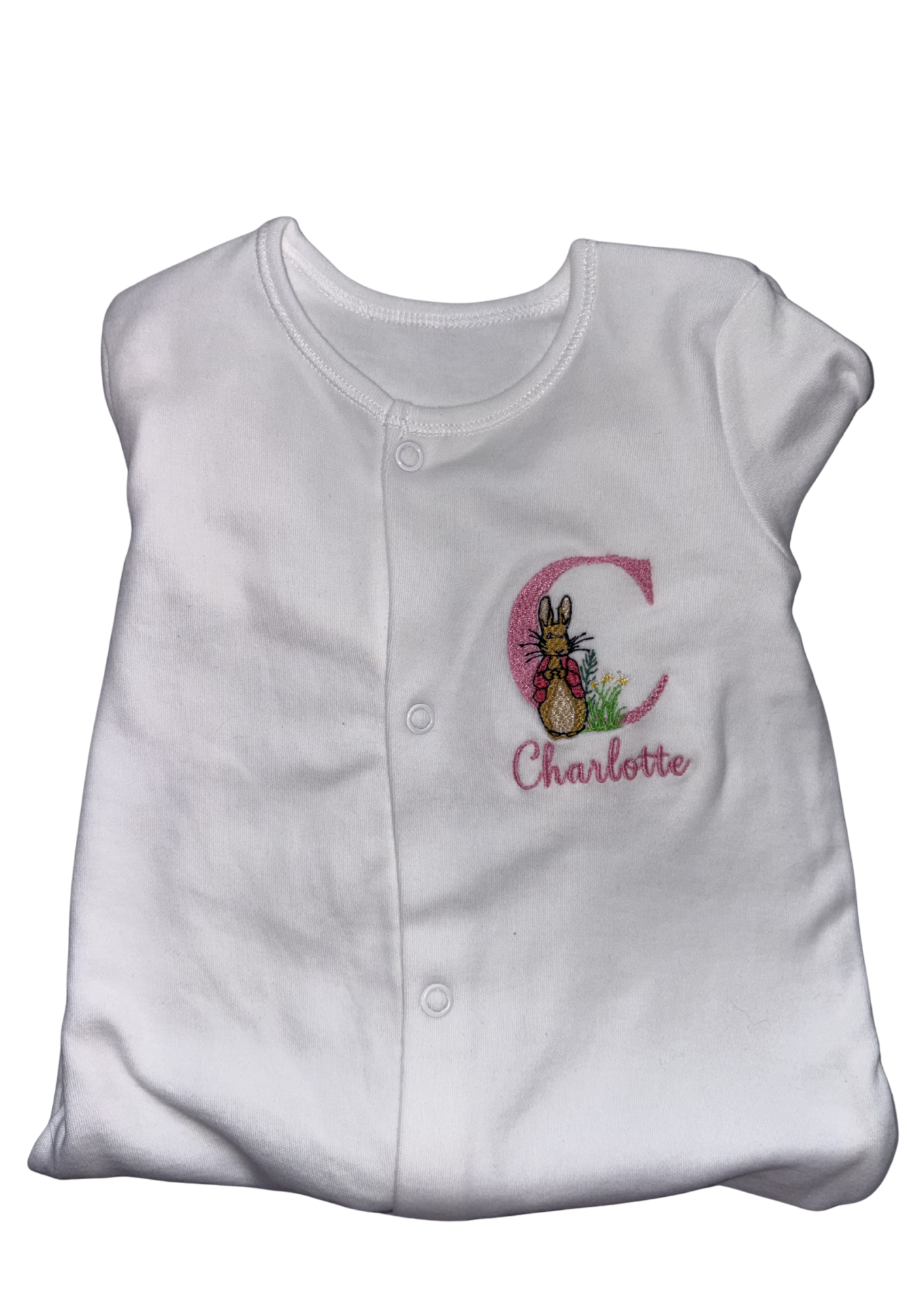 Peter Rabbit Personalised Sleepsuit- Pink or Blue