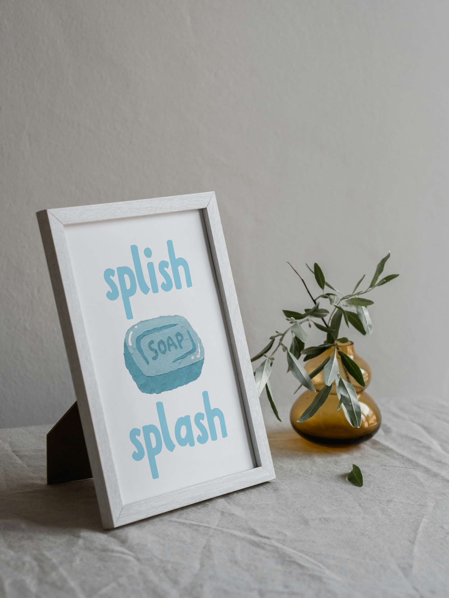 Splish Splash Wall Art Printable | Cute Print | Bathroom Home Decor | Digital Download A4 and A5
