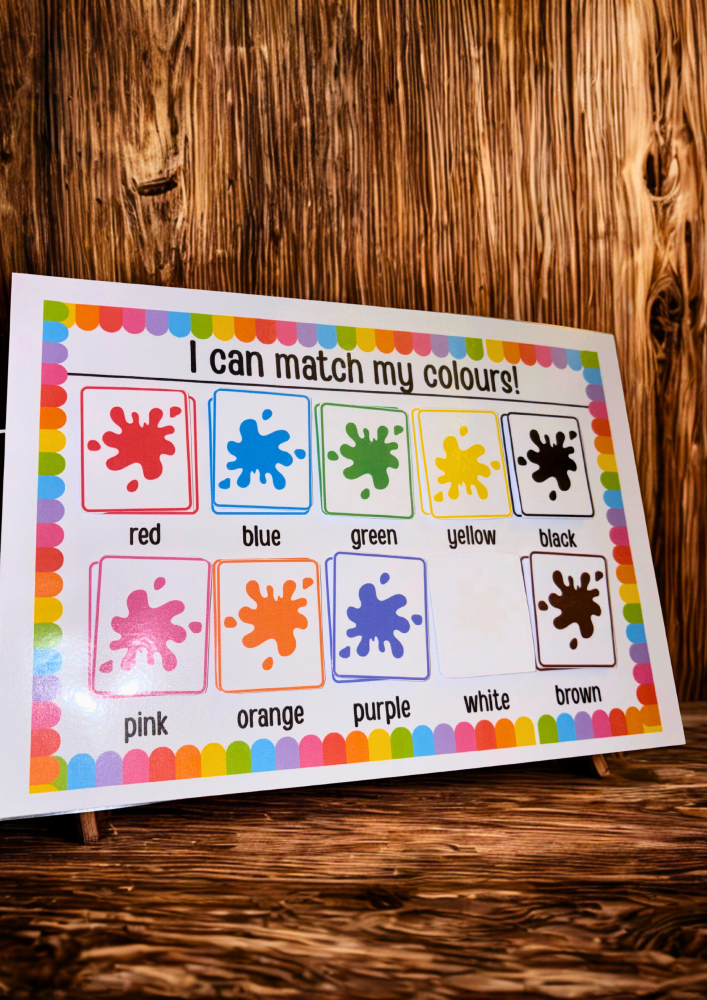 I Can Match My Colours Velcro Activity Mat | Colour Matching Learning Toy | Preschool Fine Motor Activity | Reusable Toddler Learning Mat
