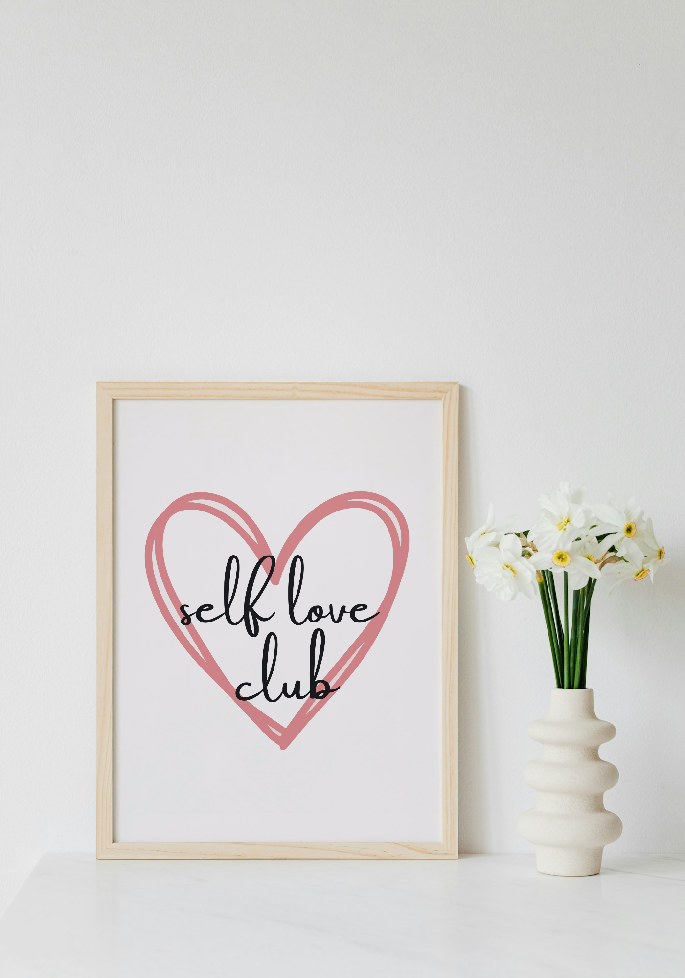 Self Love Club Wall Art Printable | Cute Print | Home Decor | Digital Download A4 and A5