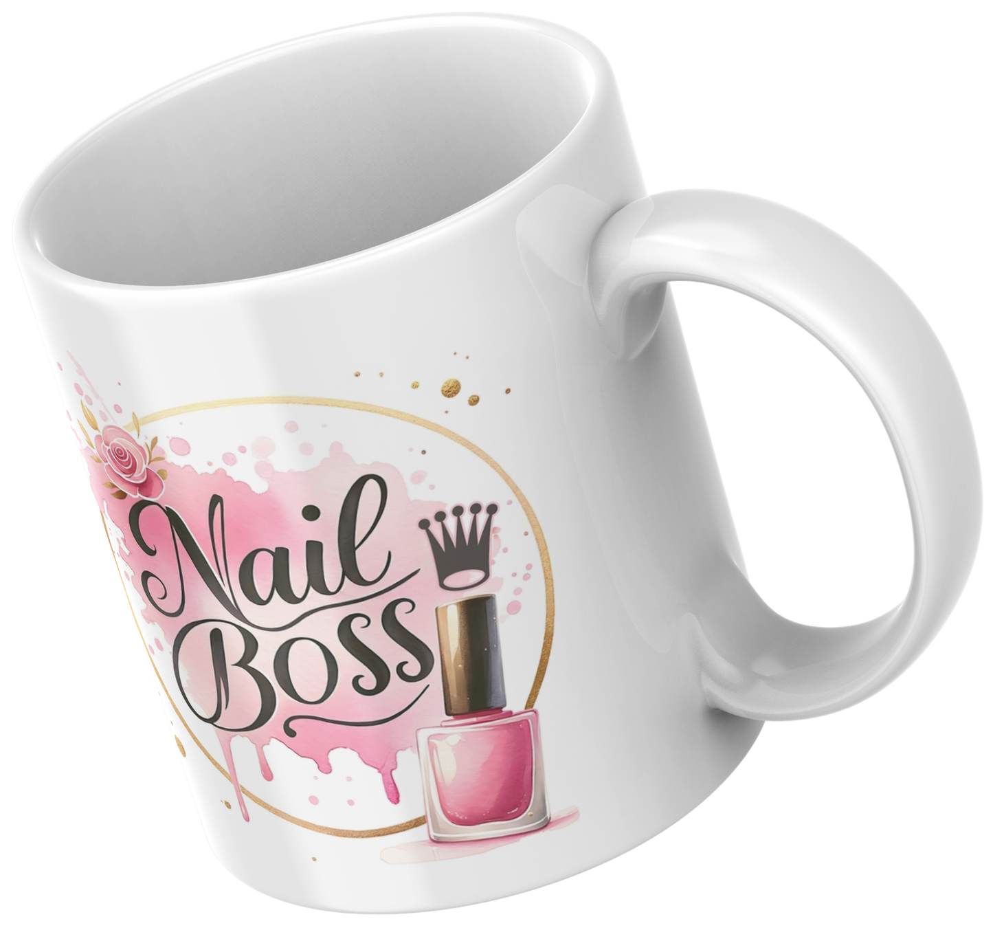 Nail Boss Mug – Pink Glam Nail Tech Coffee Cup