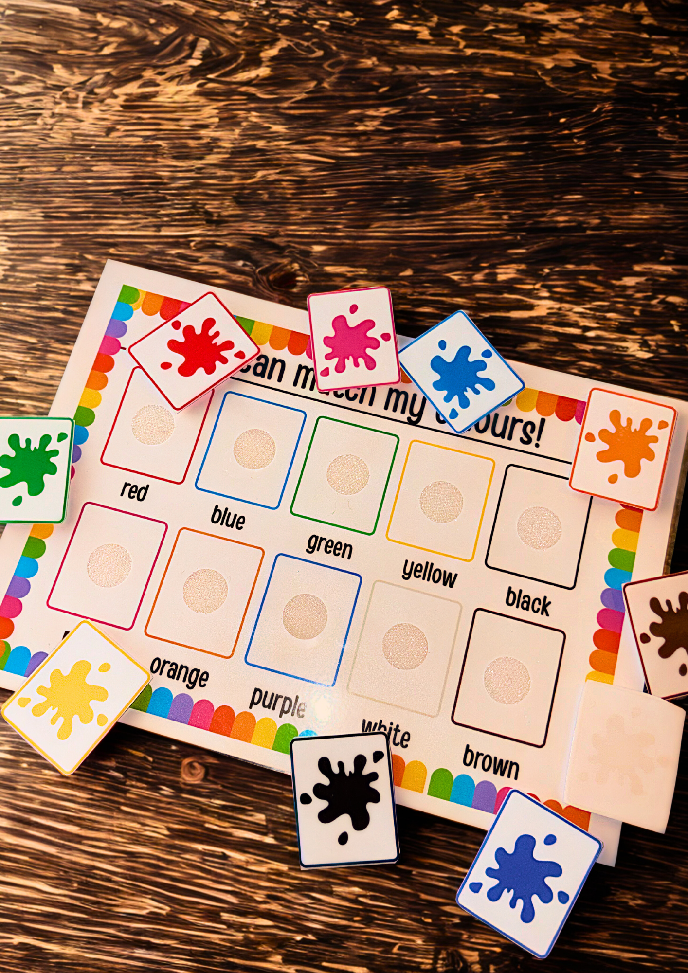 I Can Match My Colours Velcro Activity Mat | Colour Matching Learning Toy | Preschool Fine Motor Activity | Reusable Toddler Learning Mat