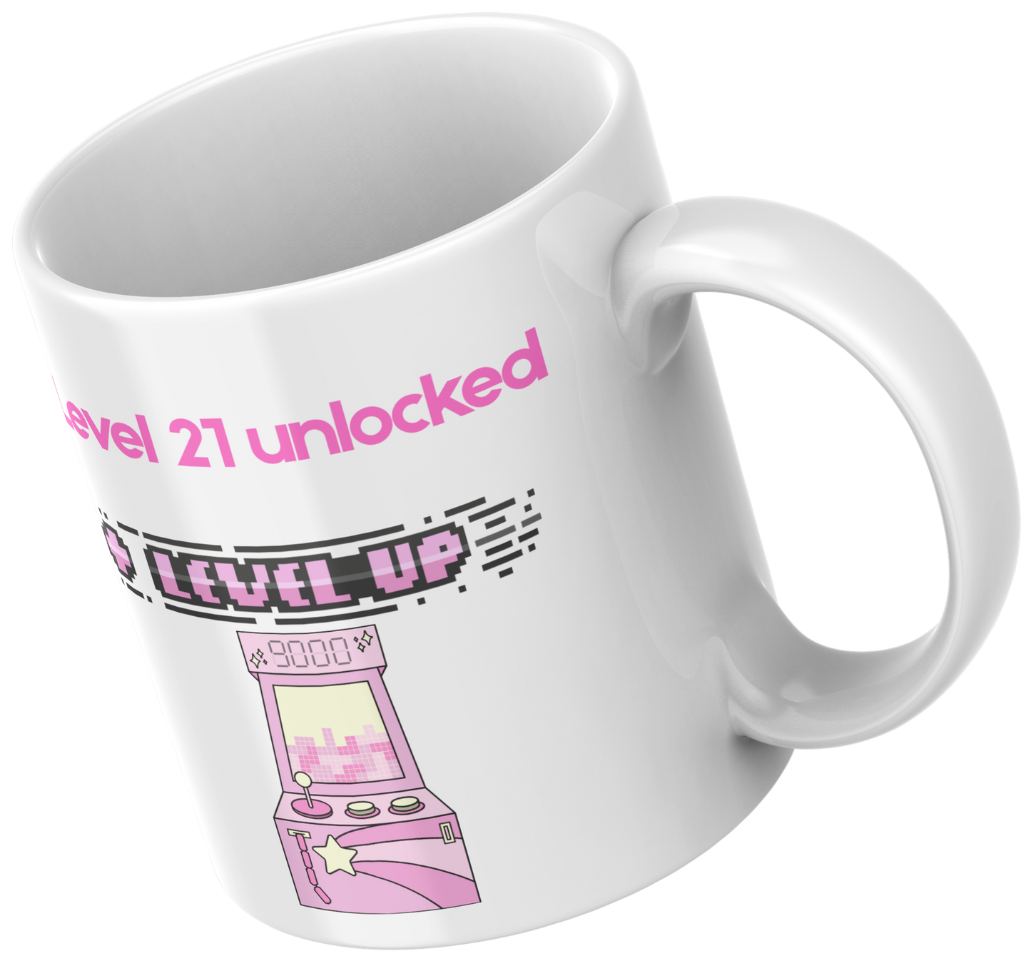 Pink Level 21 Unlocked Mug - 21st Birthday Gift