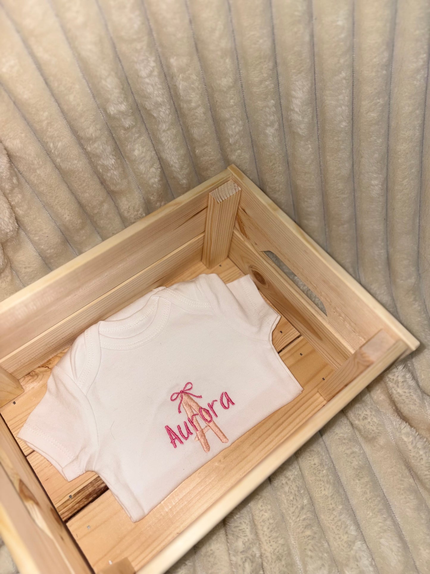 Baby Vest with Name Overlap Initial