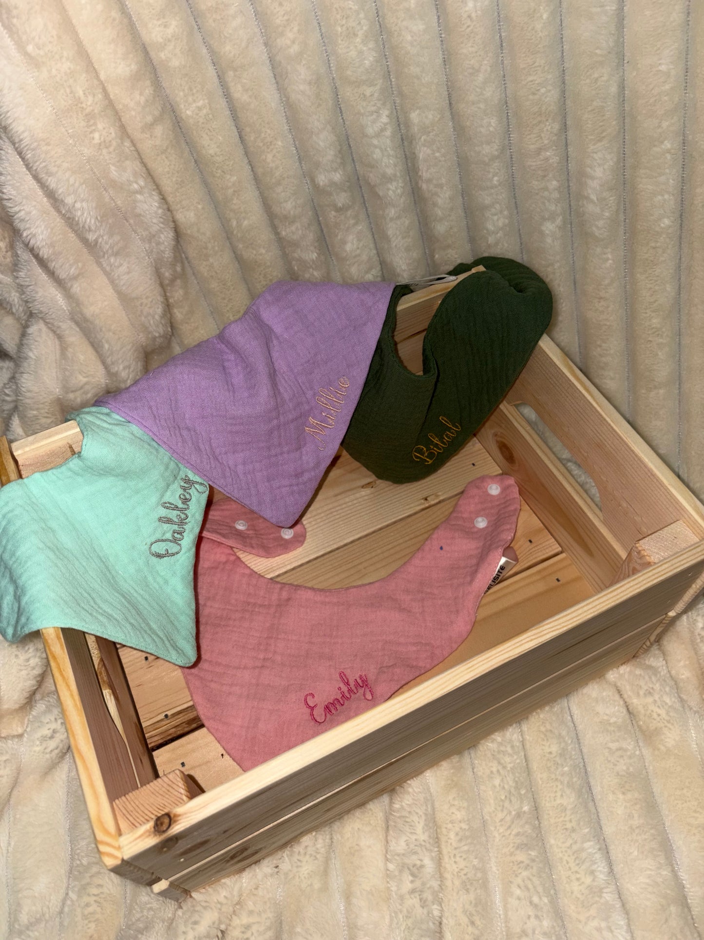 Personalized Embroidered Baby Bib - Bandana Dribble Bib, Custom Name