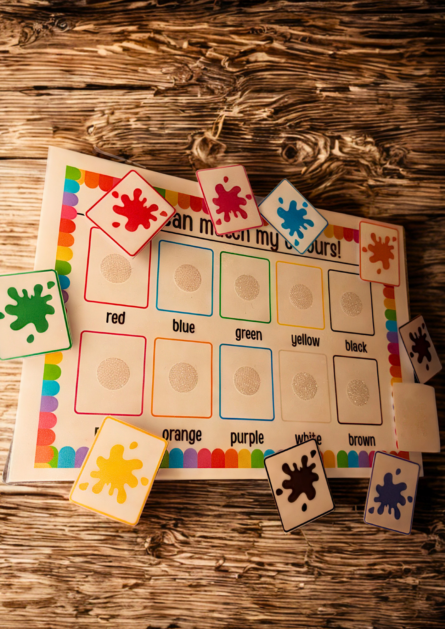 I Can Match My Colours Velcro Activity Mat | Colour Matching Learning Toy | Preschool Fine Motor Activity | Reusable Toddler Learning Mat