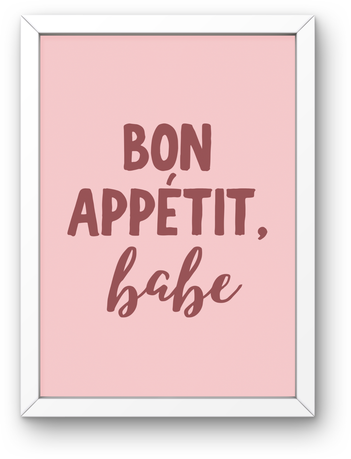 Bon Appetit Babe Wall Art Printable | Pink Kitchen Print | Girly Home Decor | Digital Download A4 and A5