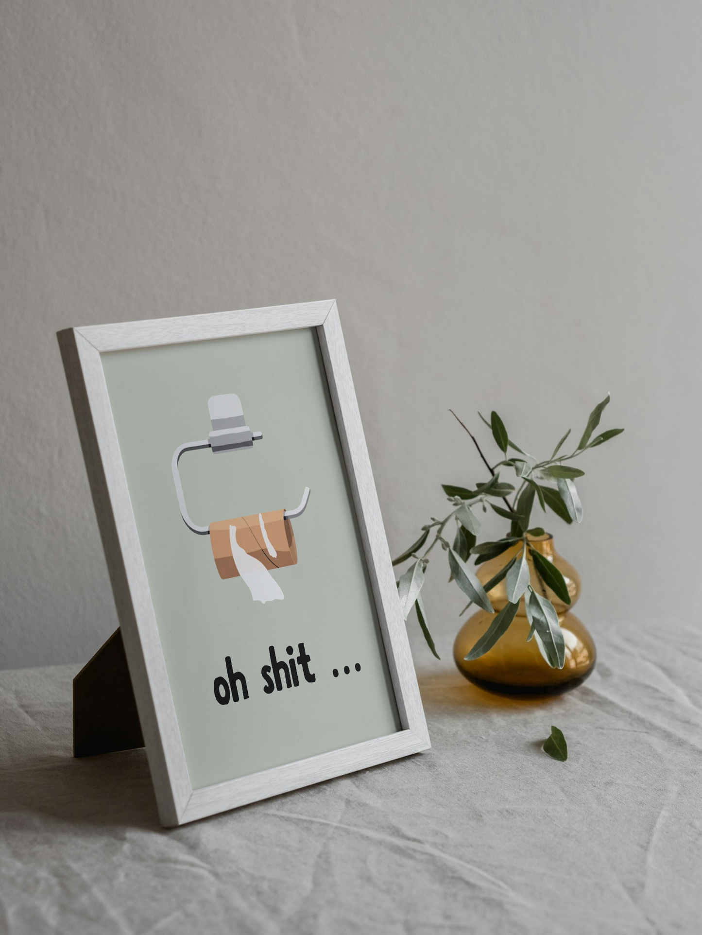 Oh Shit… Wall Art Printable | Funny Print | Bathroom Home Decor | Digital Download A4 and A5