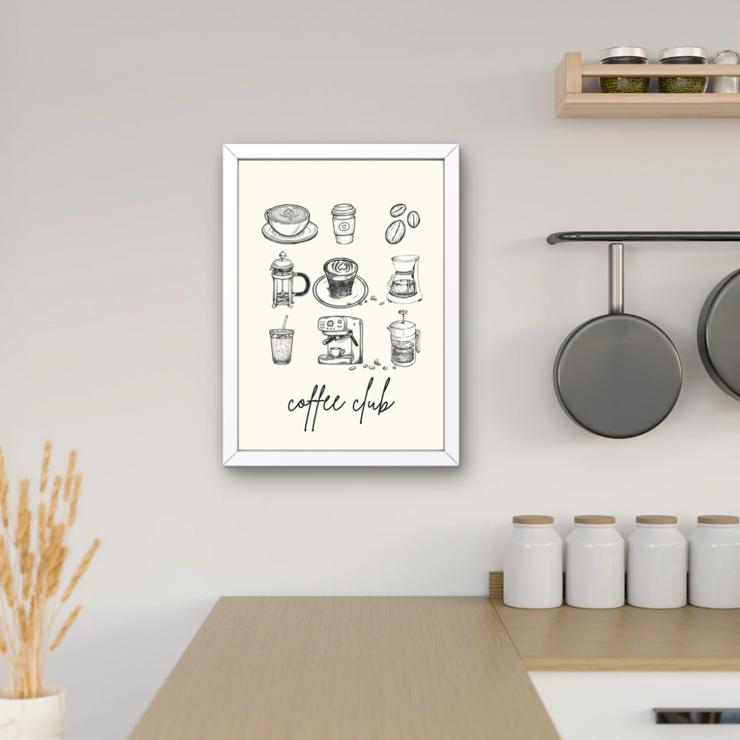 Coffee Time Wall Art Printable | Kitchen Print | Coffee Lover Home Decor | Digital Download A4 and A5