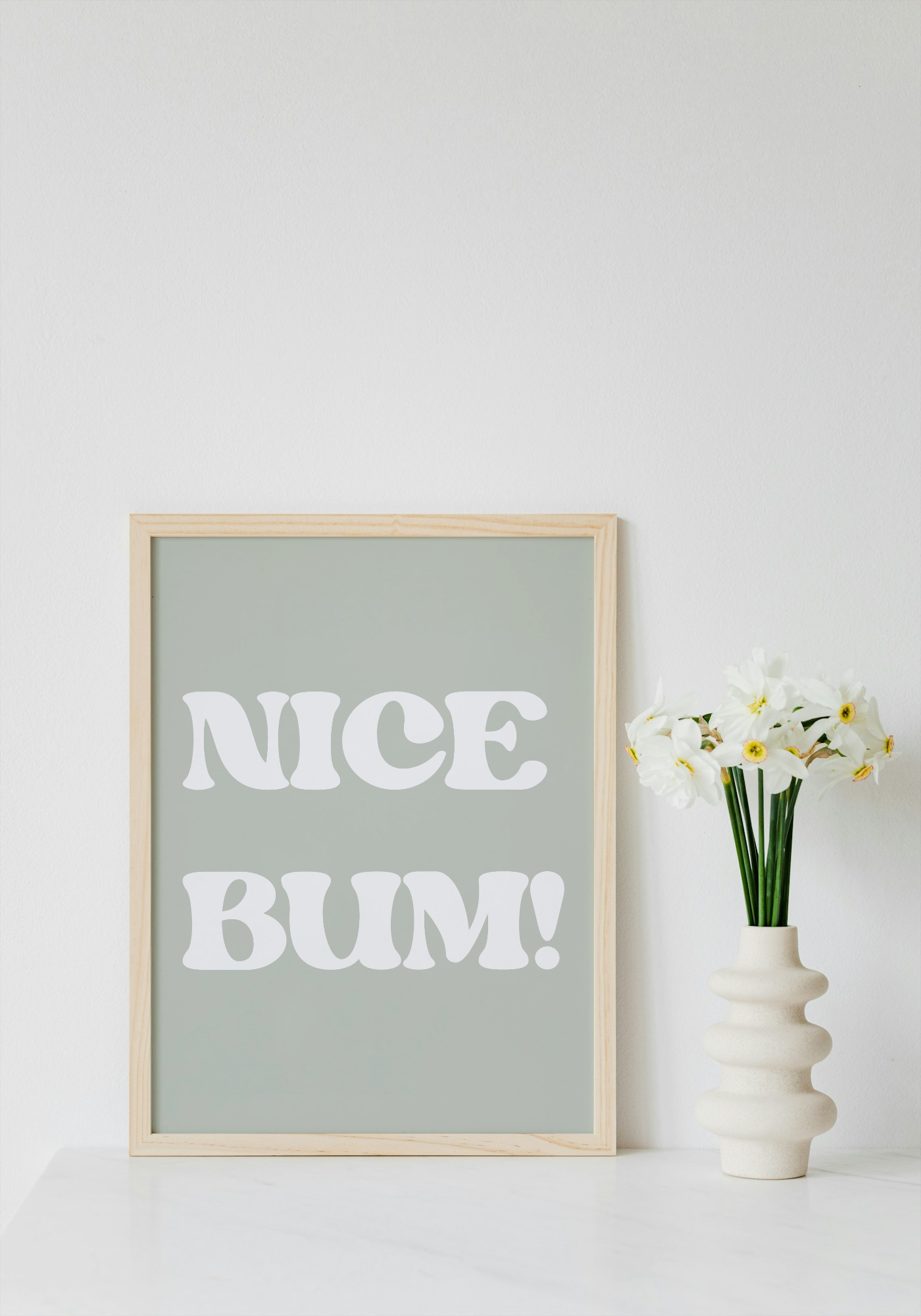 Nice Bum! Wall Art Printable | Funny Print | Bathroom Home Decor | Digital Download A4 and A5