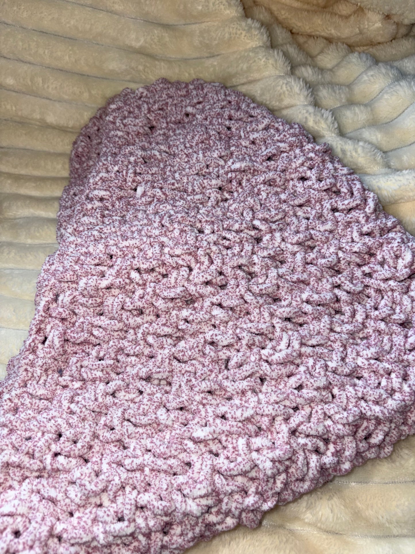 Hand Knitted Needle Knitted Baby Pram Blanket , Multicolour Pink 25x30inch