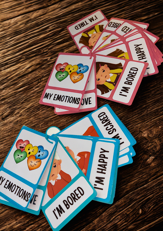 My Emotions Flash Cards on Ring Binder | Feelings Cards for Kids | Emotional Learning Tool | Toddler & Preschool Resource