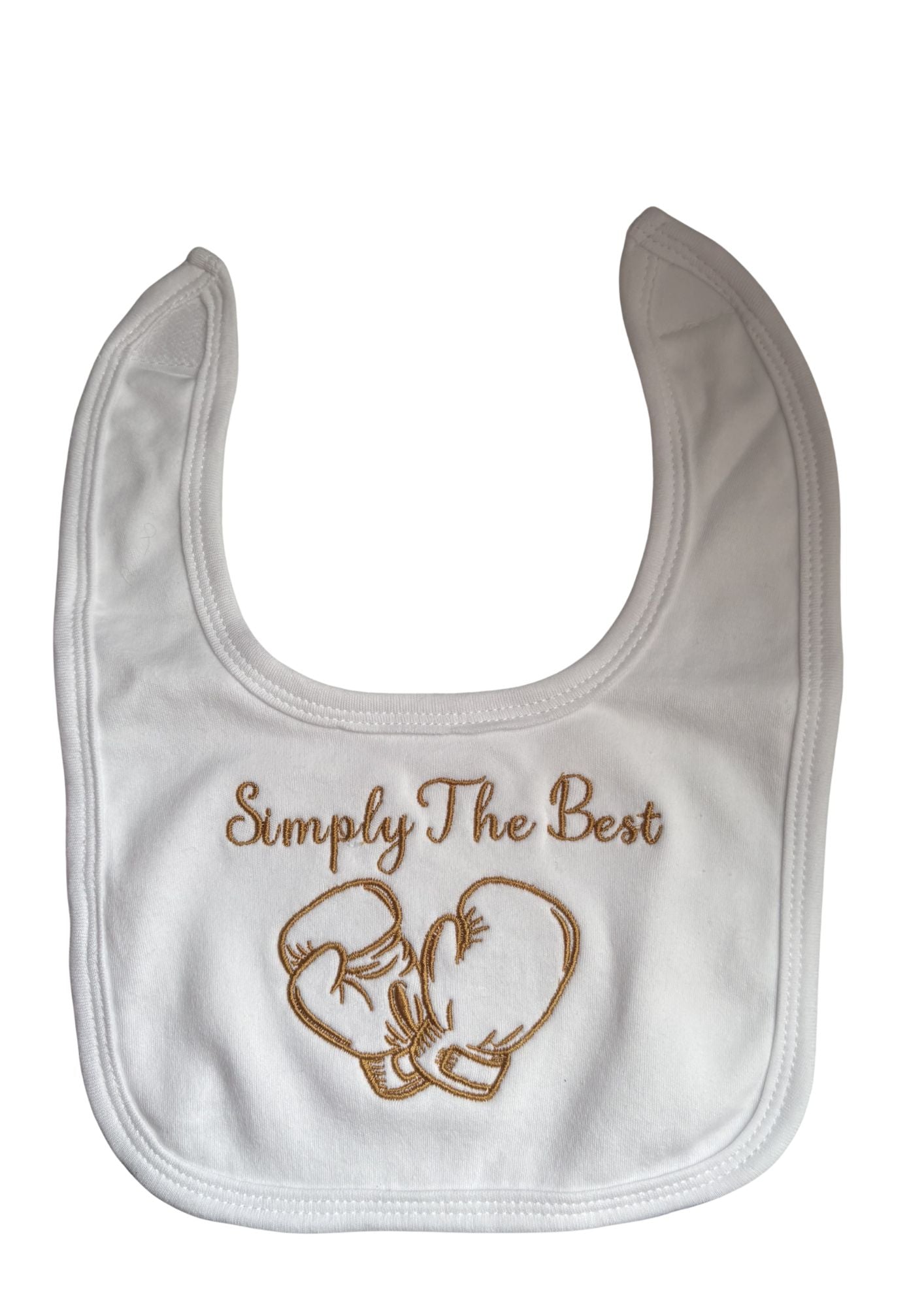 Custom Boxing Fan Baby Gift Set - Personalised Name or "Simply The Best" Embroidered Bib, Vest & Sleepsuit - Handmade Baby Clothes for Little Champions