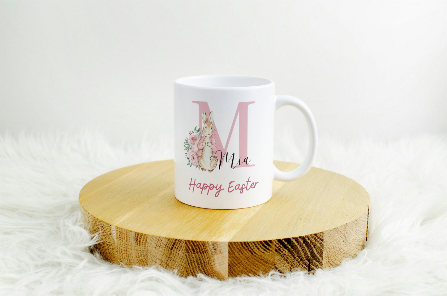 Peter Rabbit Happy Easter Personalised Mug Pink or Blue