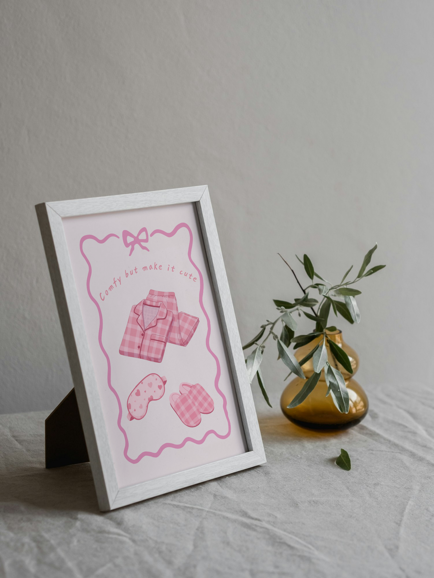 Comfy But Make It Cute Wall Art Printable | Pink Bedroom Print | Girly Home Decor | Digital Download A4 and A5