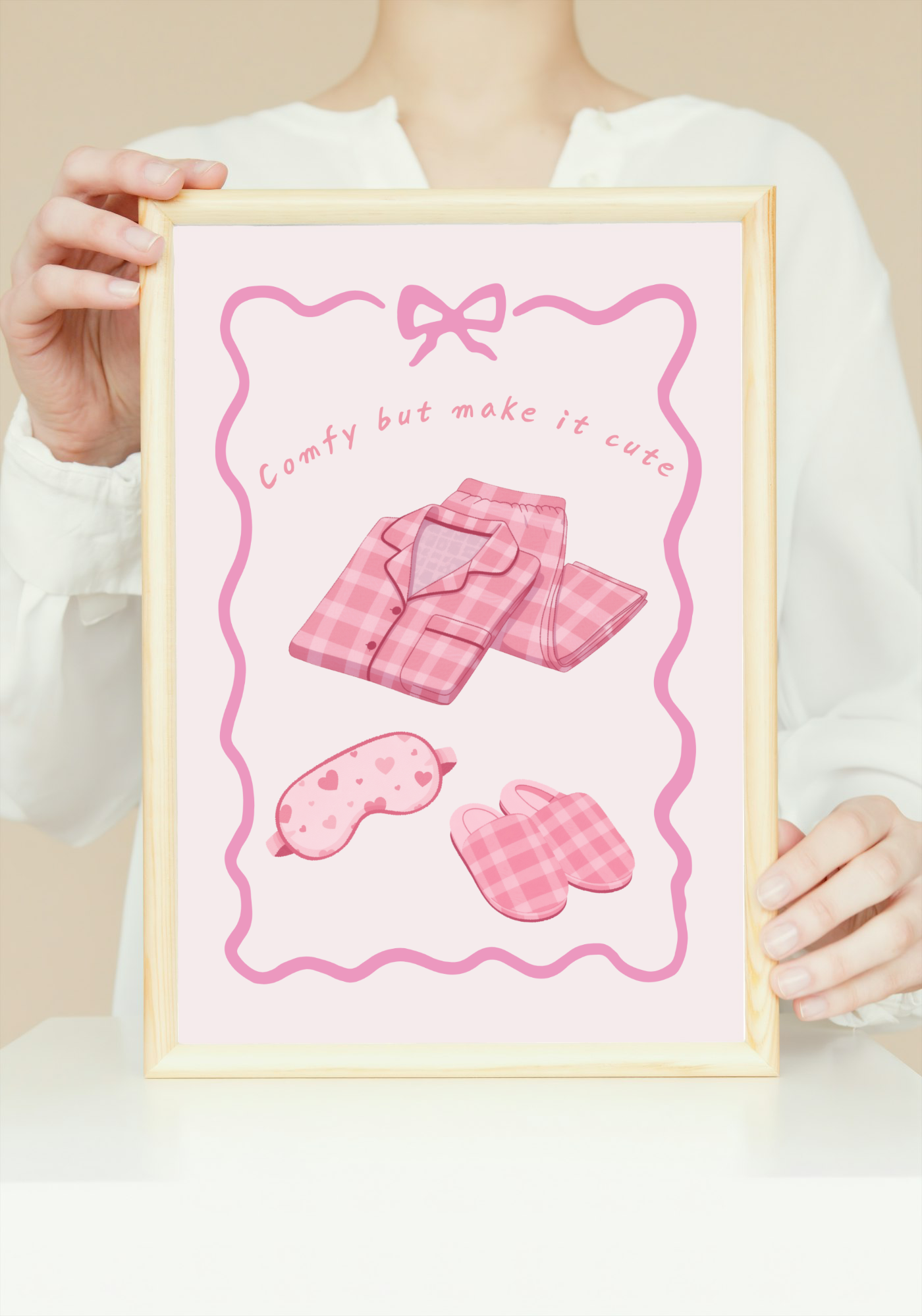 Comfy But Make It Cute Wall Art Printable | Pink Bedroom Print | Girly Home Decor | Digital Download A4 and A5