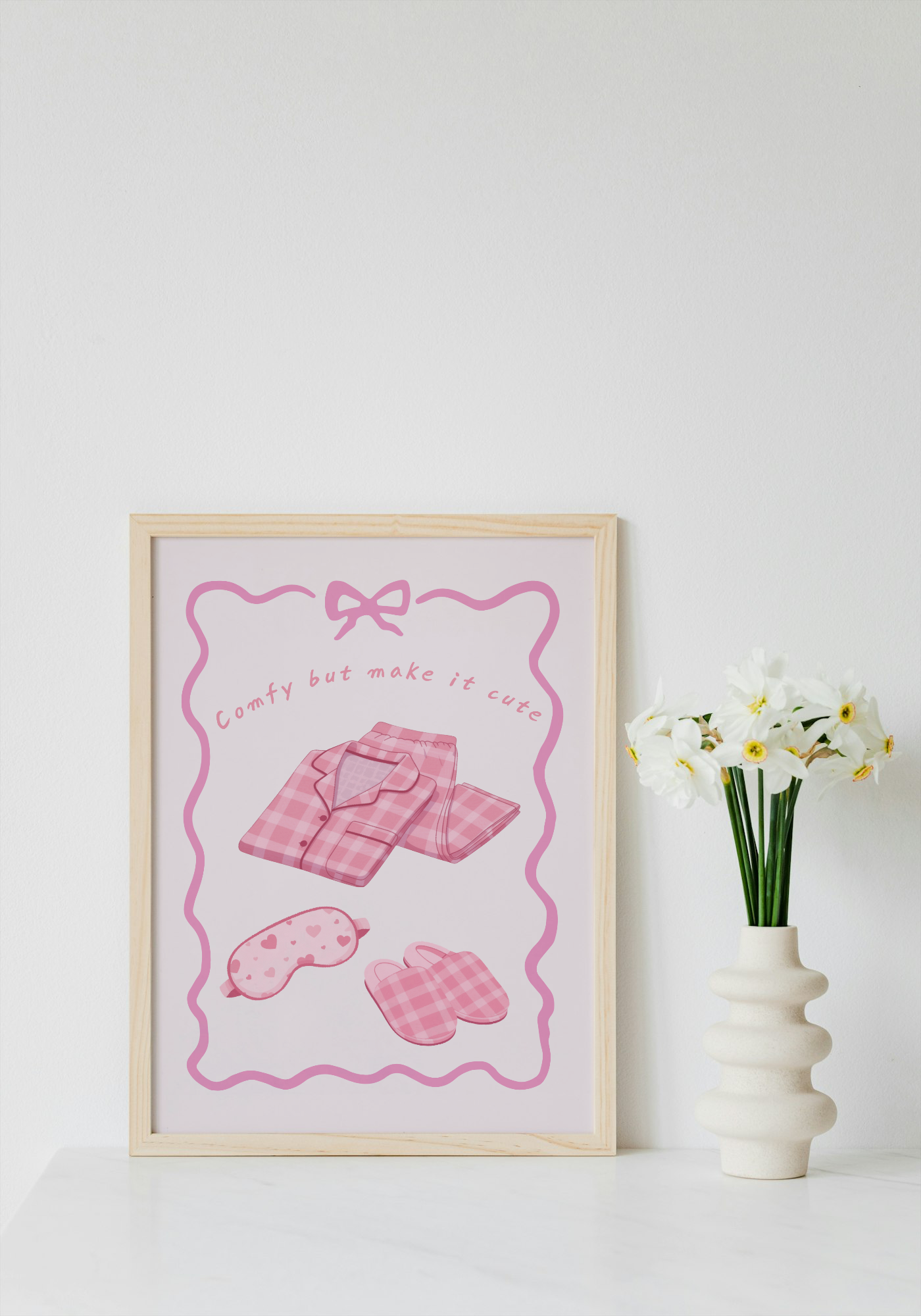Comfy But Make It Cute Wall Art Printable | Pink Bedroom Print | Girly Home Decor | Digital Download A4 and A5