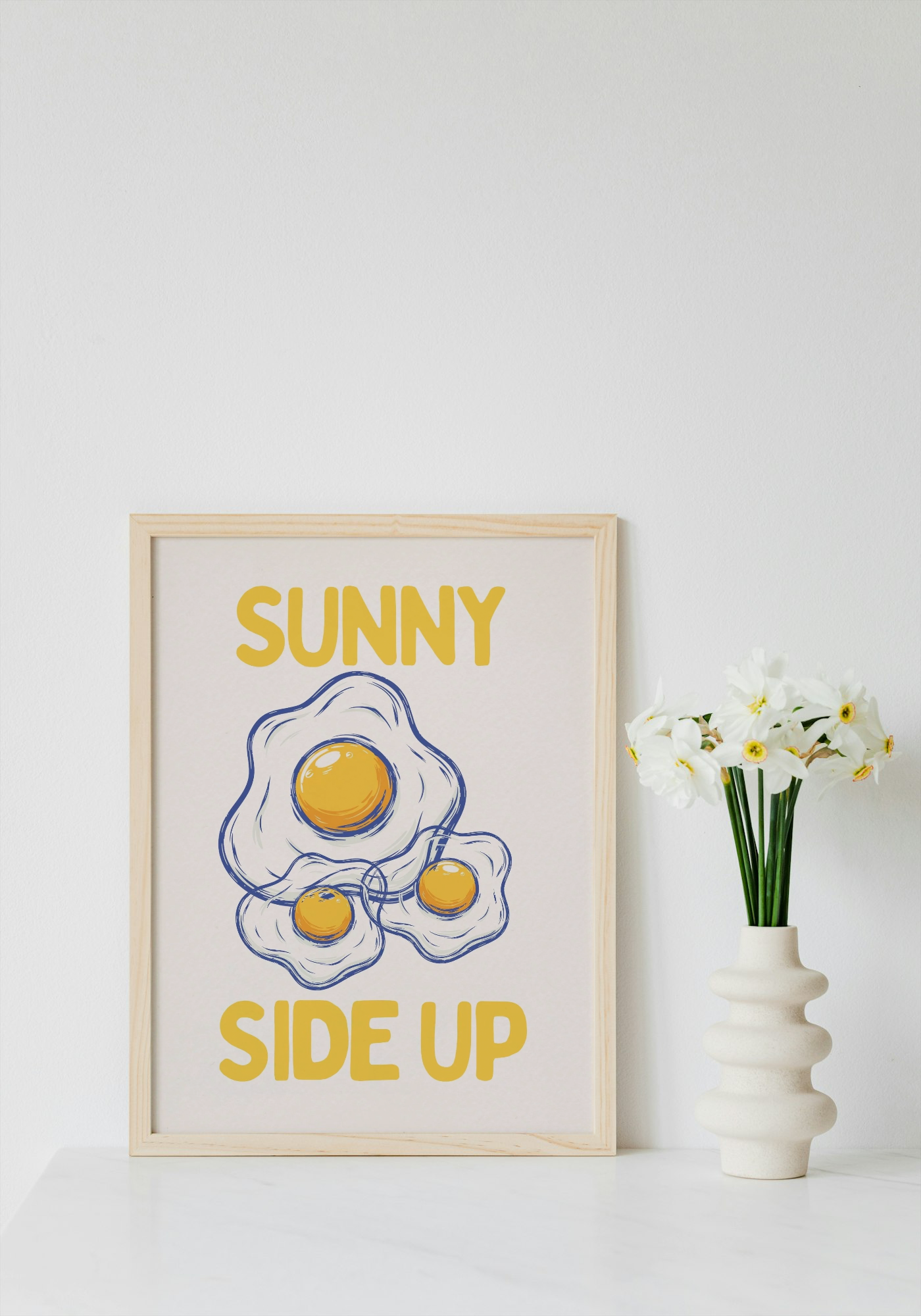 Sunny Side Up Wall Art Printable | Breakfast Food Print | Home Decor | Digital Download A4 and A5