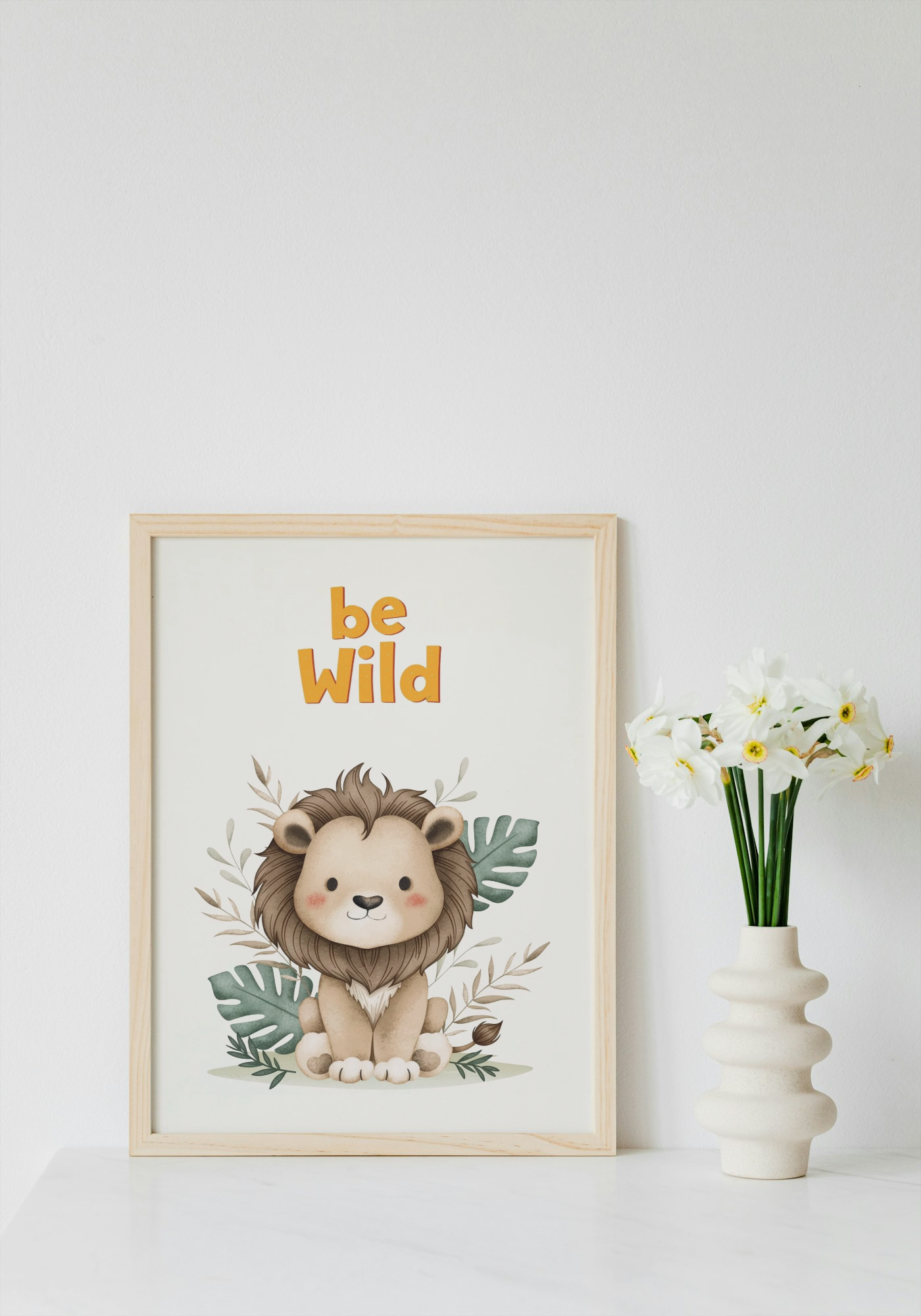 Be Wild Safari  Wall Art Printable | Kids Bedroom Baby Nursery Print | Home Decor | Digital Download A4 and A5