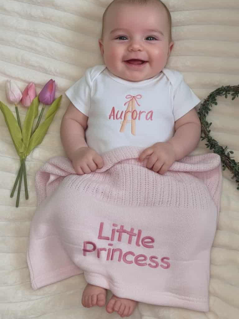 Baby Vest with Name Overlap Initial