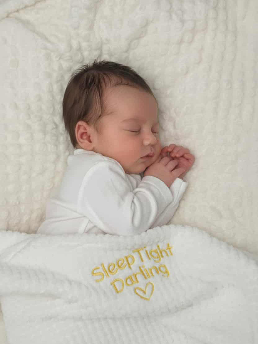 Soft Waffle Blanket – Embroidered with Baby’s Name or Message