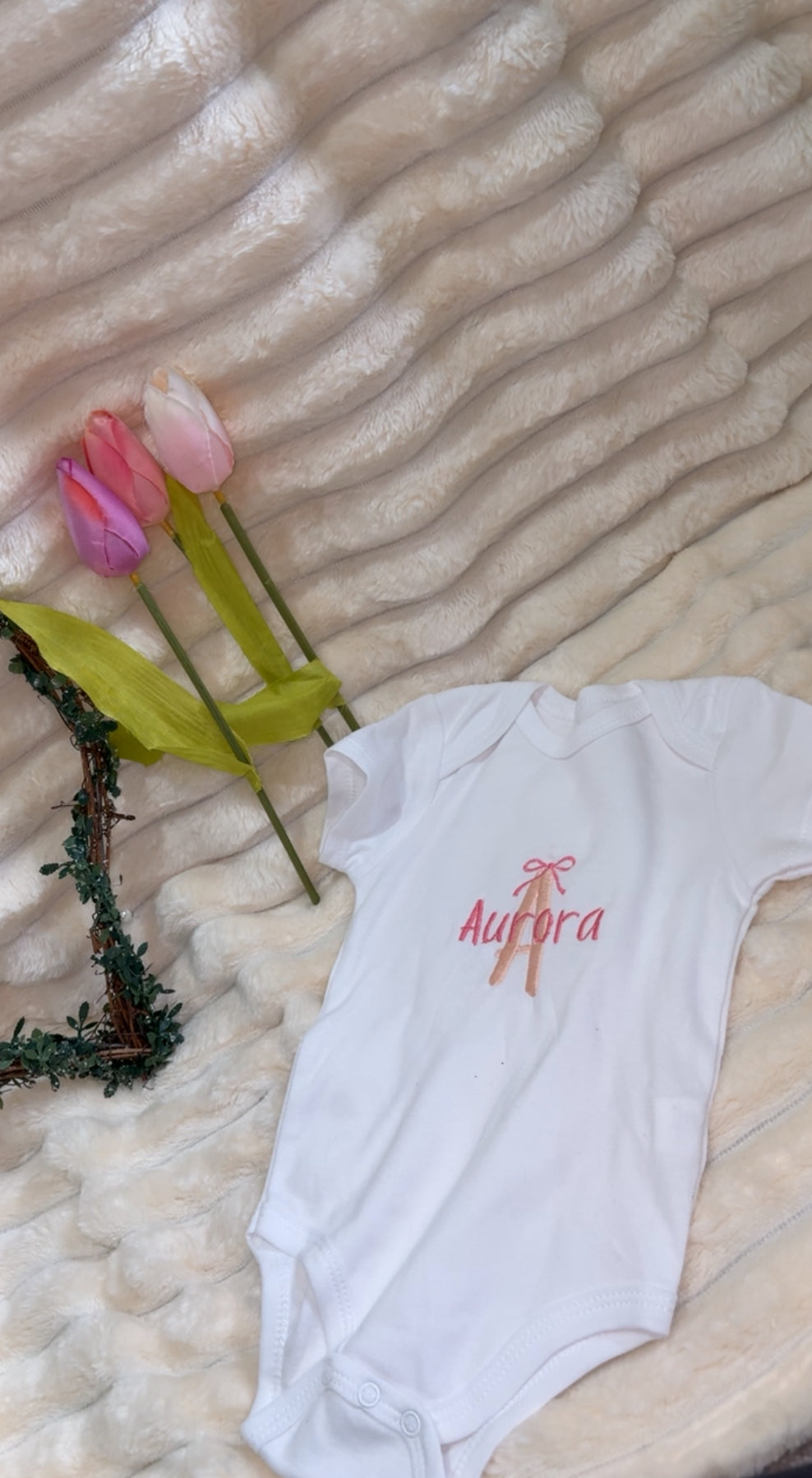 Baby Vest with Name Overlap Initial