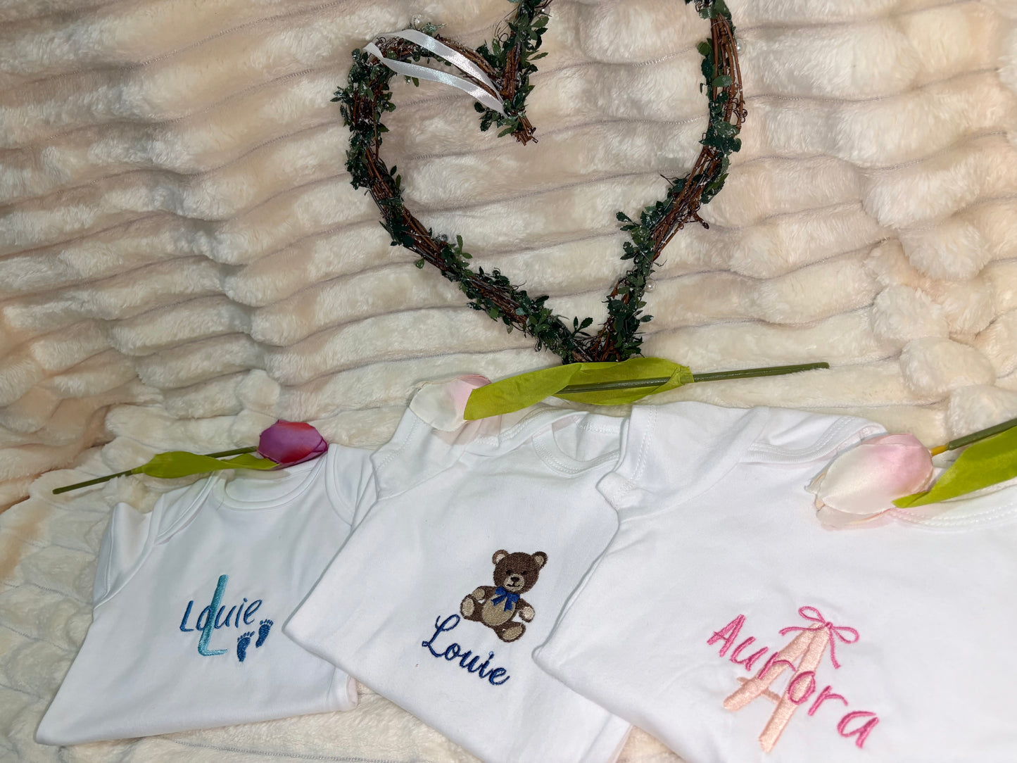 Baby Vest with Name Overlap Initial