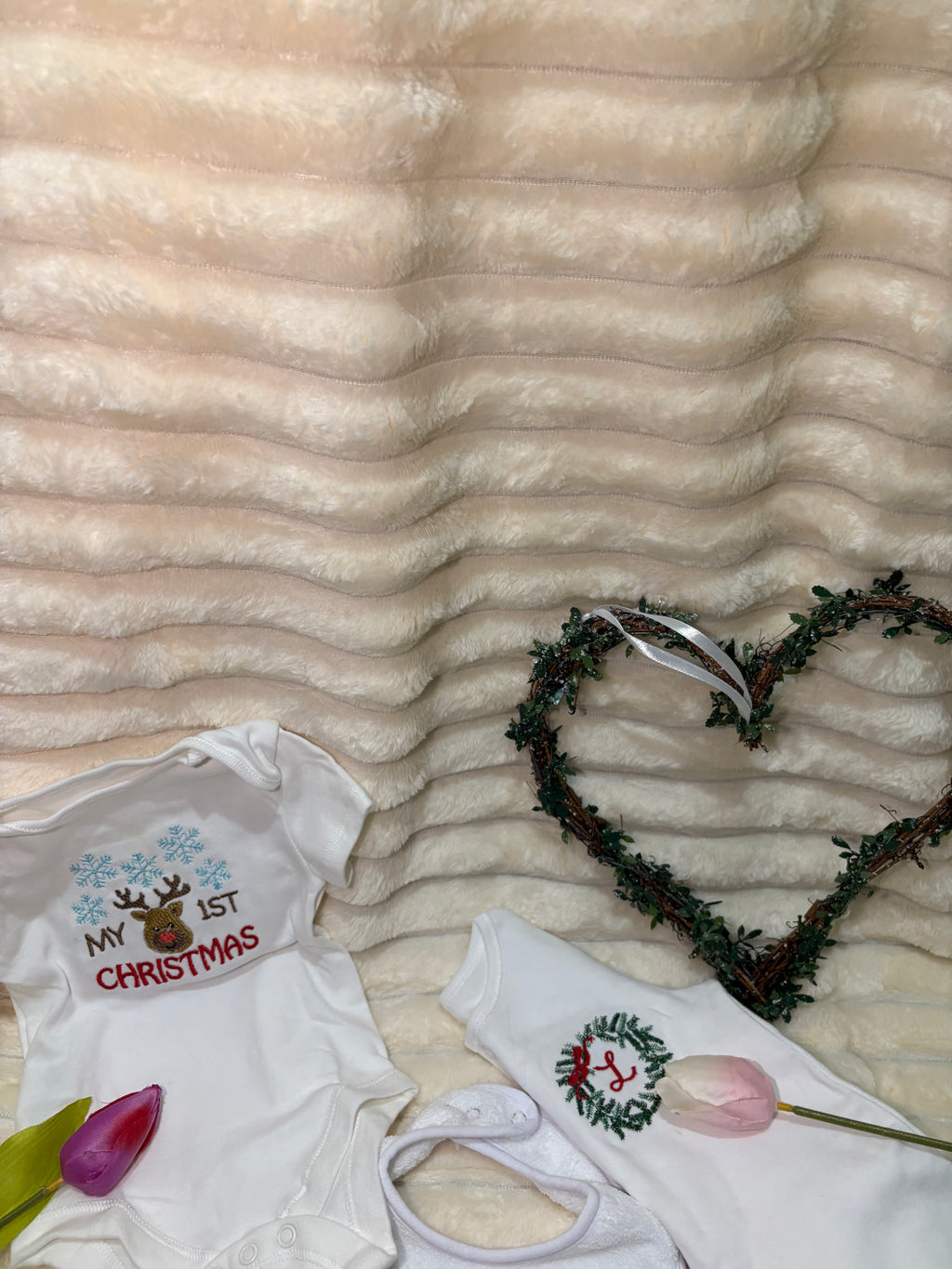 Christmas Baby Outfit Set – Personalised Festive Baby Grow, Vest & Bib