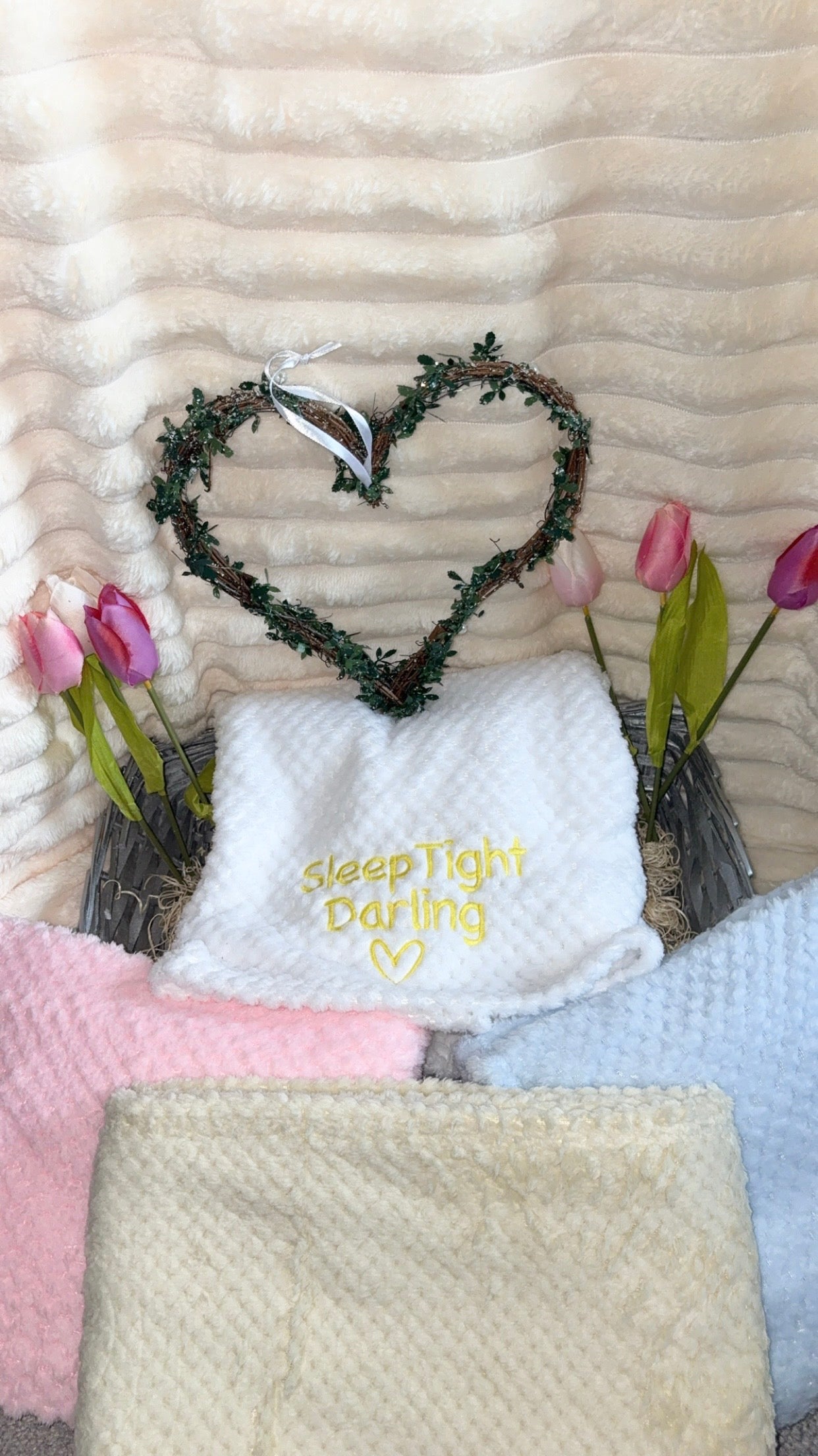 Soft Waffle Blanket – Embroidered with Baby’s Name or Message