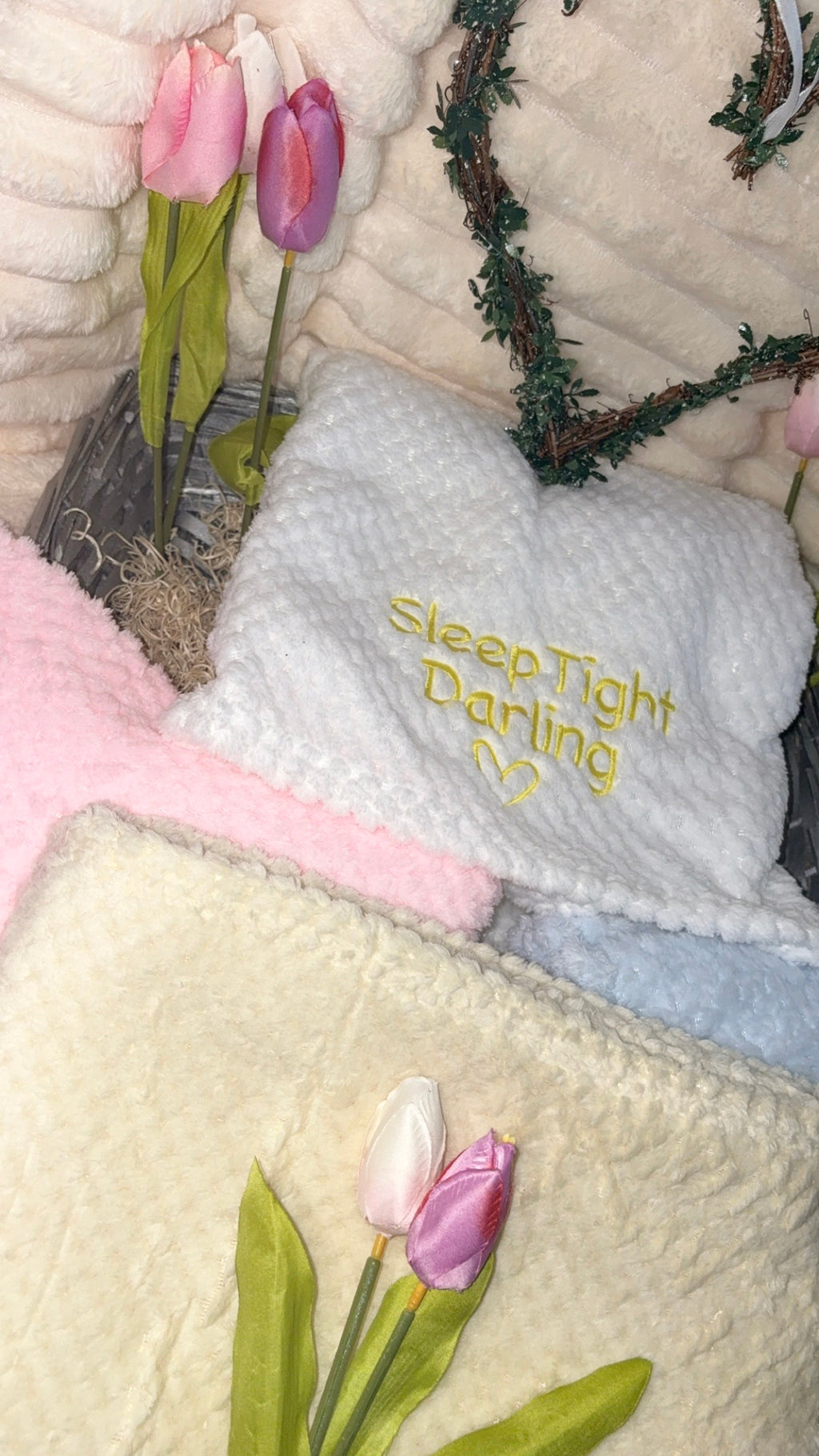 Soft Waffle Blanket – Embroidered with Baby’s Name or Message
