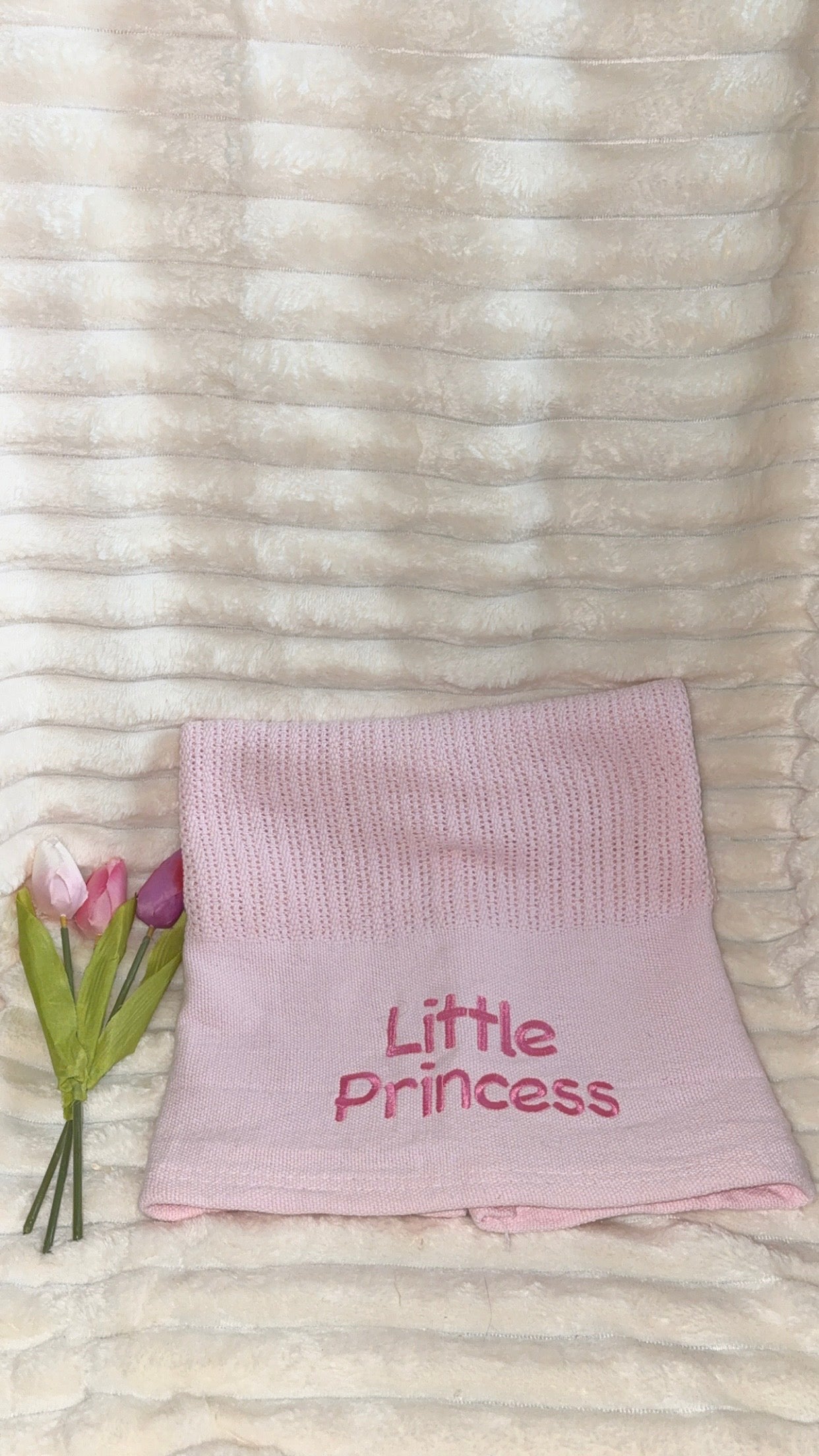 Soft Cellular Blanket- Embroidered with Baby's Name or Message